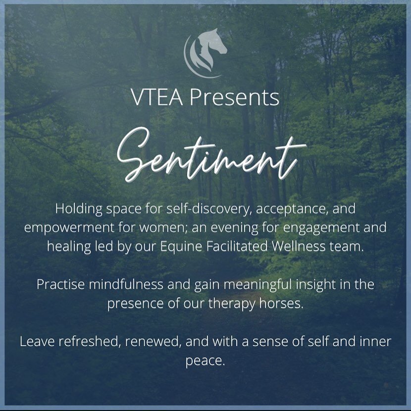 Our next date for &ldquo;Sentiment&rdquo; is Sunday, June 27, from 5:30pm to 8:30 pm.  The cost is $60.  Please email&nbsp;info@vtea.ca&nbsp;for more information or to register for this impactful evening tailored to you and your needs.  #beheard #bev