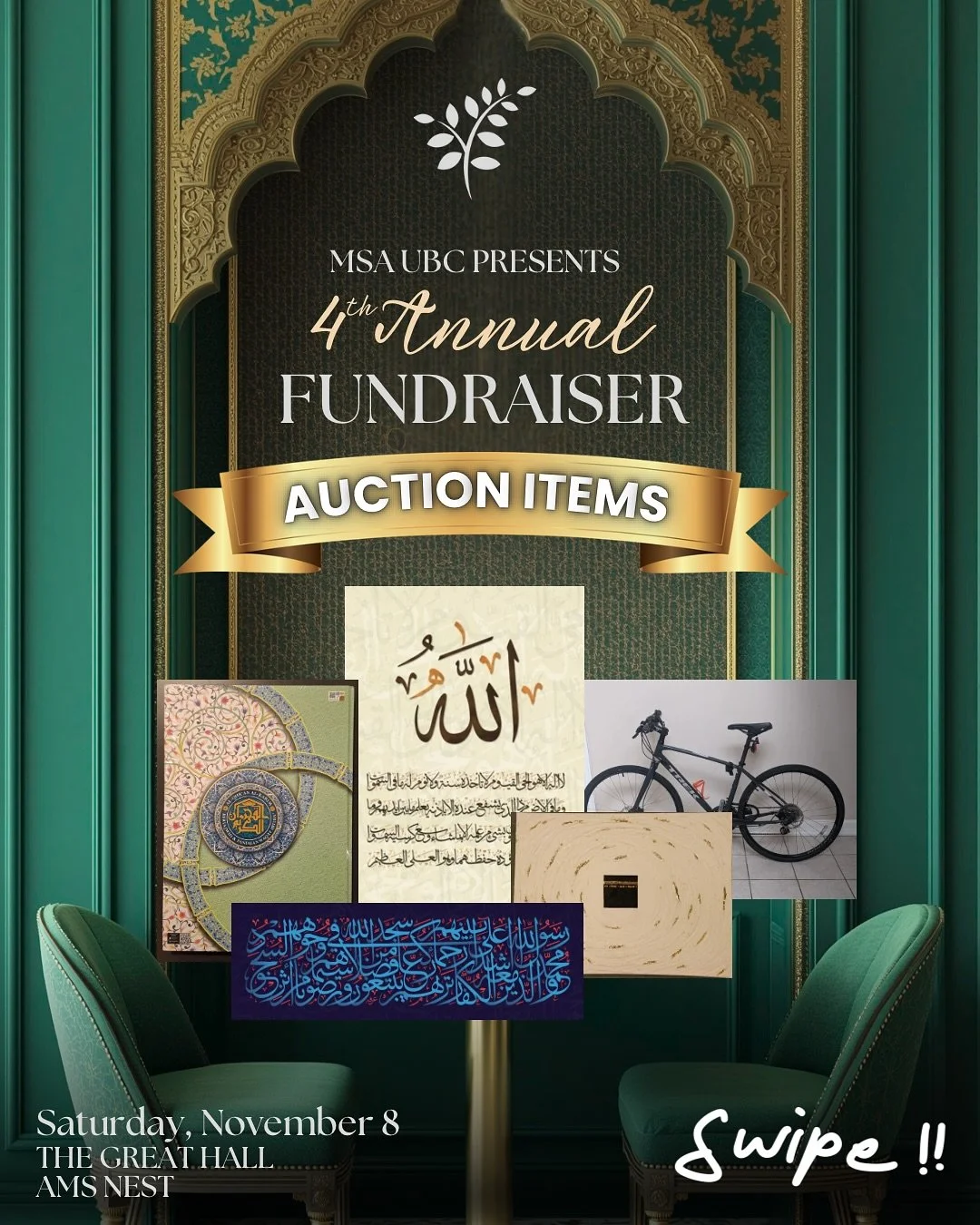 🎉 Auction Alert! 🎨

We&rsquo;re thrilled to announce that our Annual Fundraising Dinner Auction will feature four incredible items, each crafted or chosen with care to support our community 💛

✨ Auction Items include:
🖋️ Two beautiful calligraphy