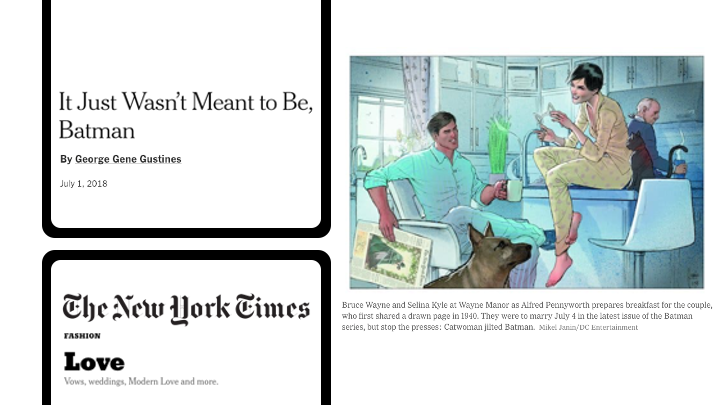 NYTimes Weddings: It Just Wasn’t Meant to Be, Batman