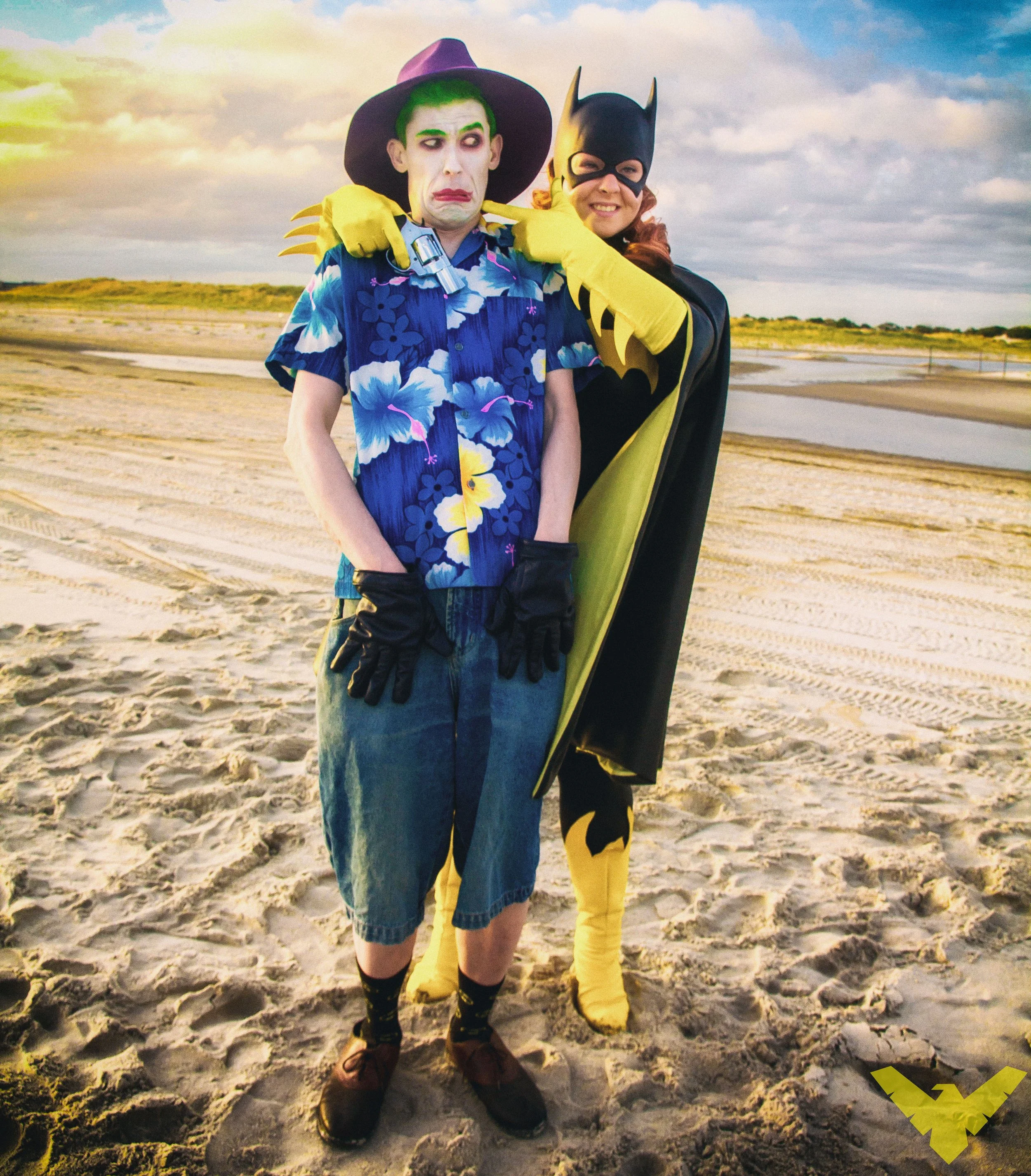 David Howard Thornton & Aubrey Joey Sierer, on set of "Nightwing: Escalation" S3