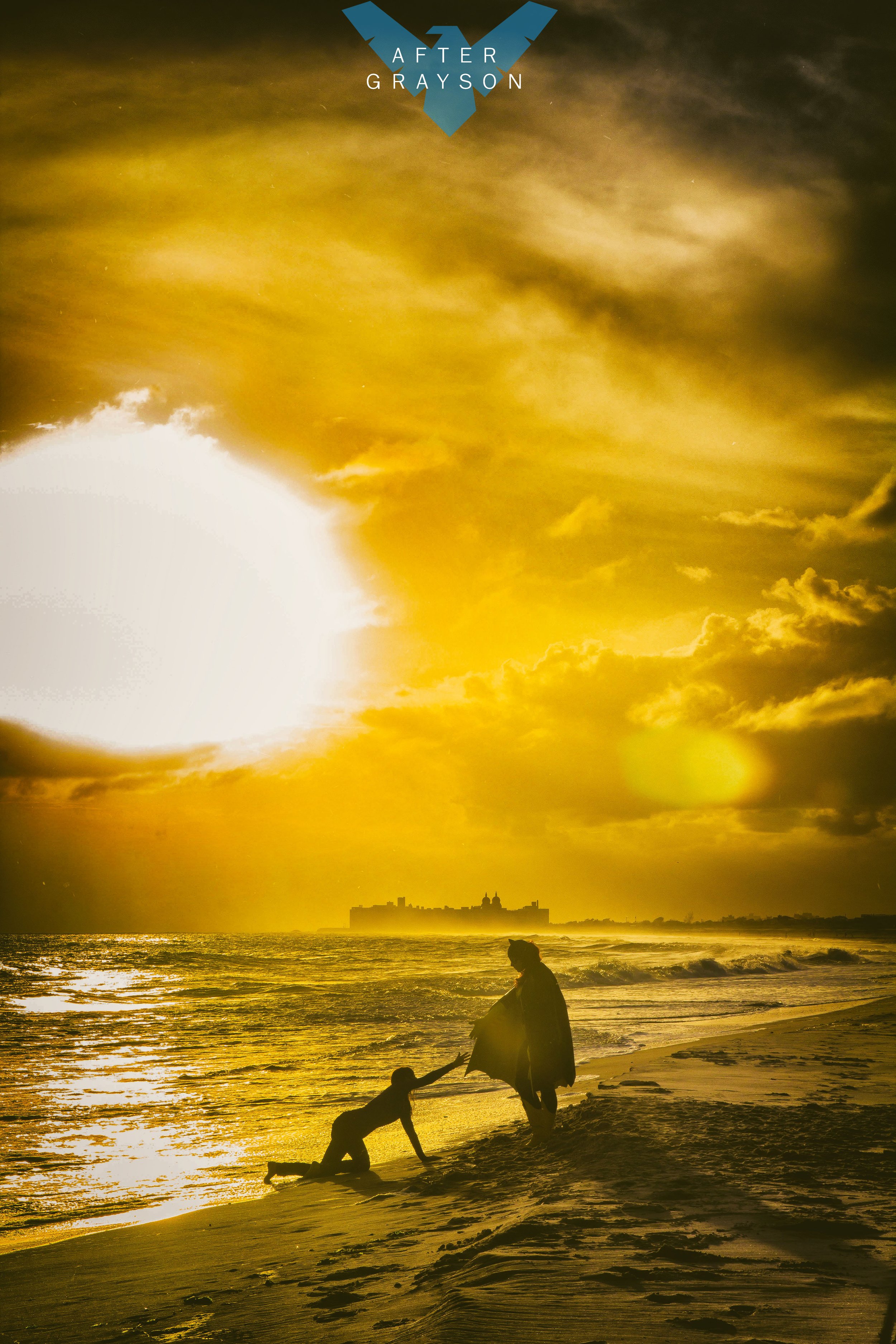 Katalena Mermelstein & Aubrey Joy Sierer, on set of "Nightwing: Escalation" S3