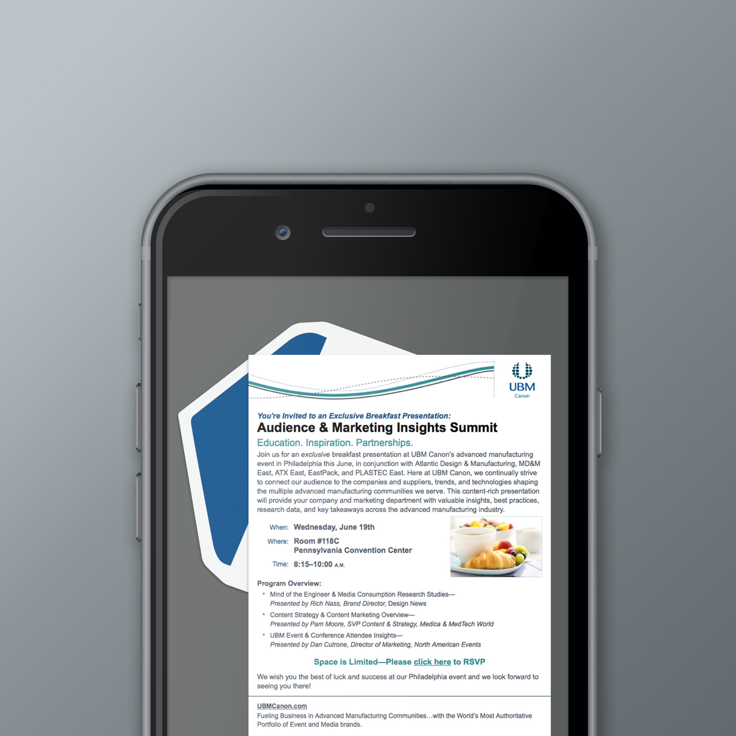 UBM Canon Breakfast Presentation Invitation