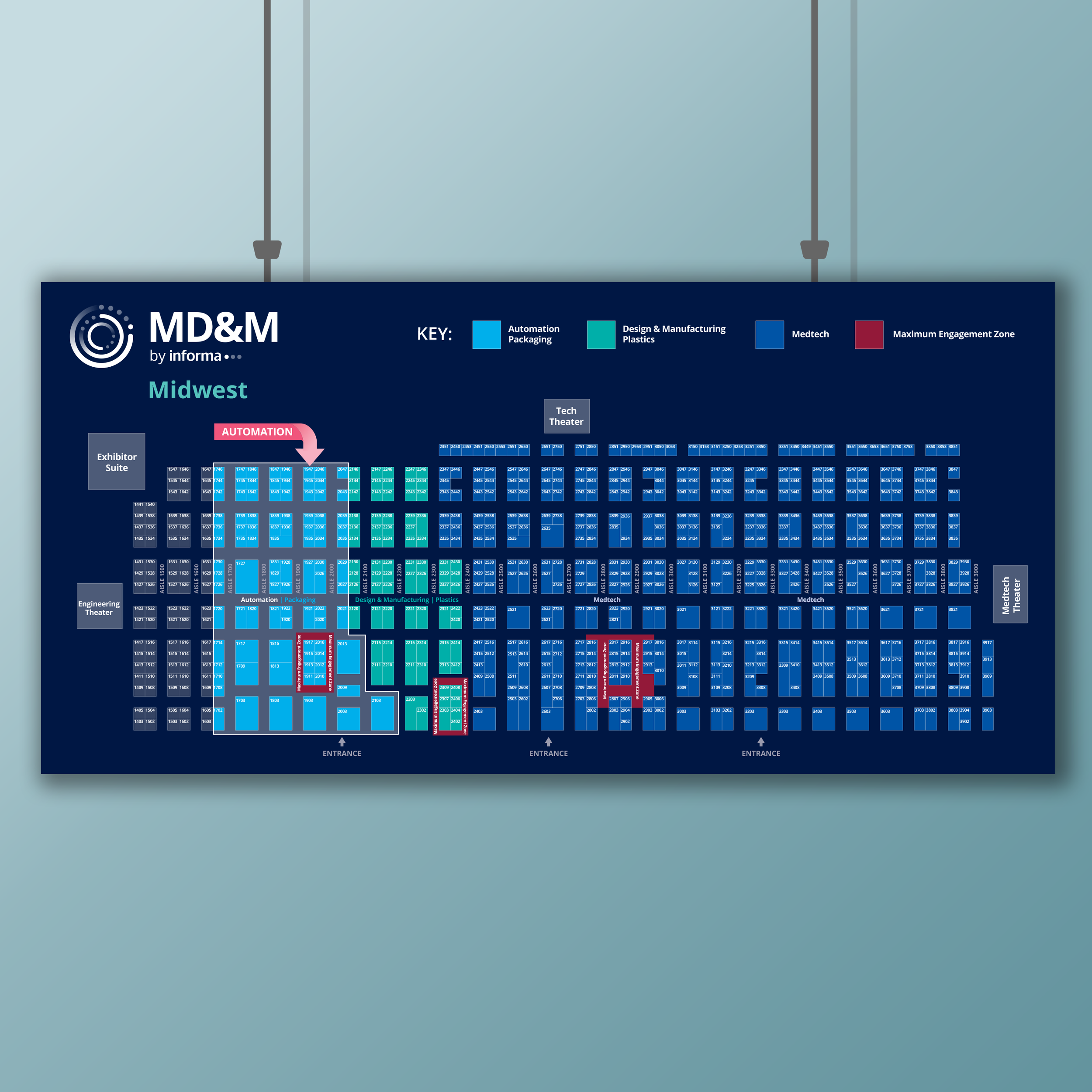 MD&M Midwest Floorplan for Attendees to Reserve a Booth