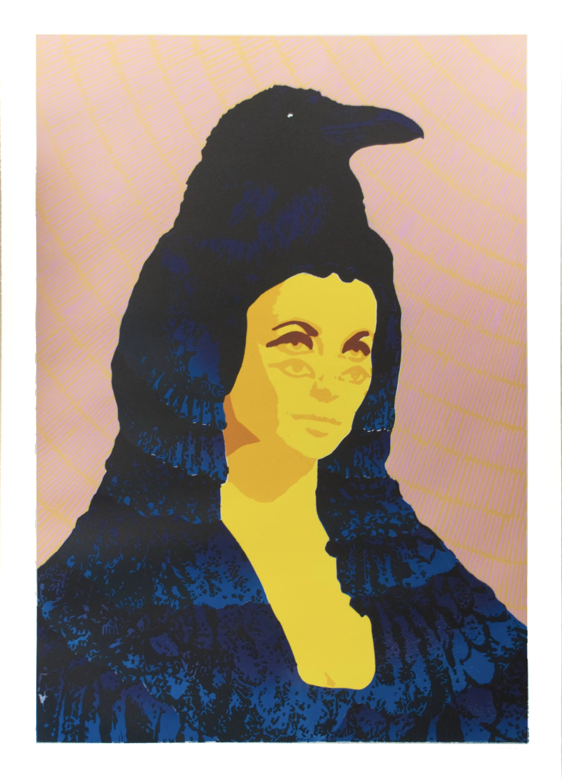 Mother of crows. Træsnit på 300g papir, 110 cm x 80 cm. Oplag af 13 tryk. 2025. Pris  6000kr. 