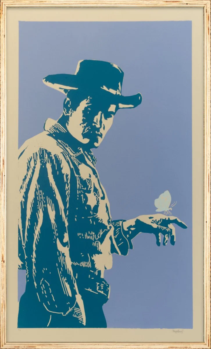 Soft spot.
Træsnit på 300g papir, 76 cm x 46 cm. Oplag af 14 tryk. 2025. 

Pris uden ramme 2500kr. Med remme af krydsfiner og refleksfris glas 4000kr.