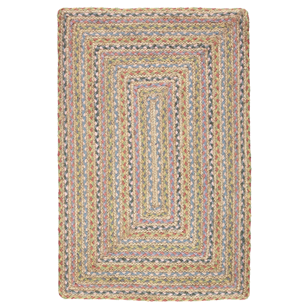 braided jute rug pastel fairisle 100 organic — Studio One Furniture