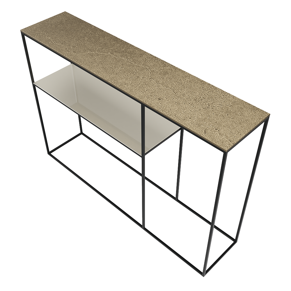 fulham console table brass pebble — Studio One Furniture