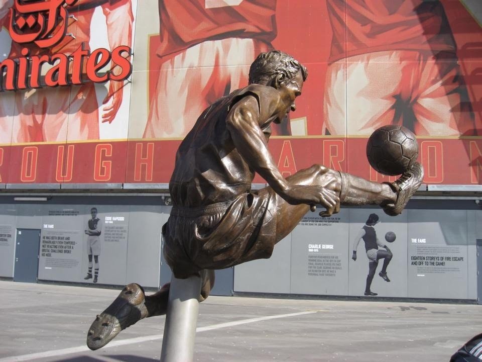 Bronze sculpture of Dennis Bergkamp for the Arsenal Emirates stadium, London.
