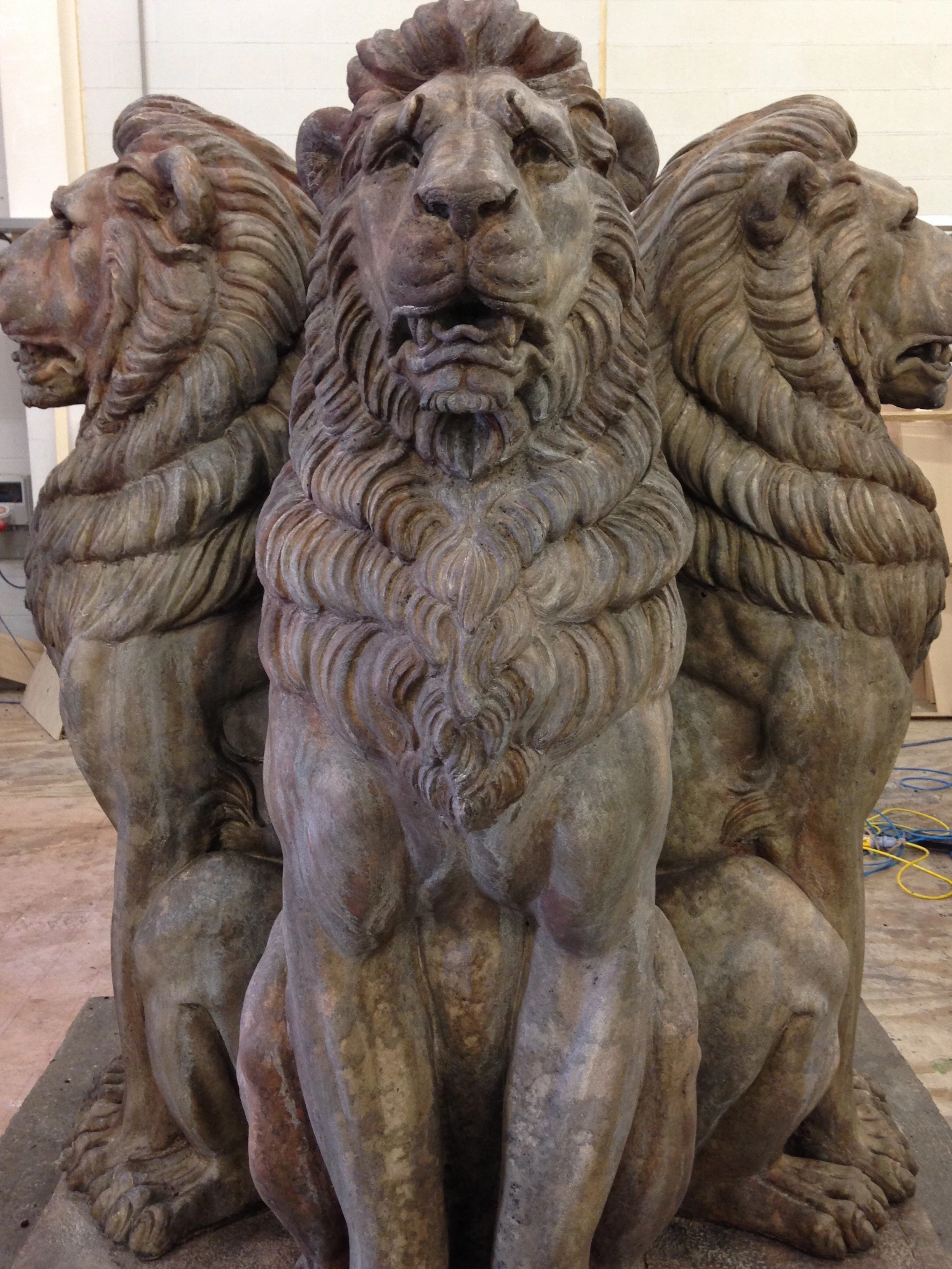 Architectural lion sculptures - film set- Doolittle