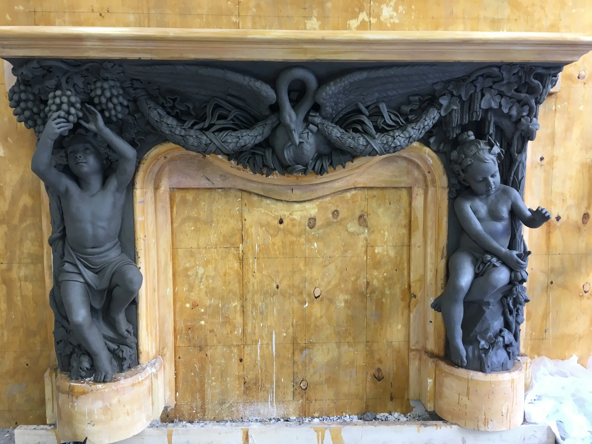 Clay  sculpture for Dolittle fire place
