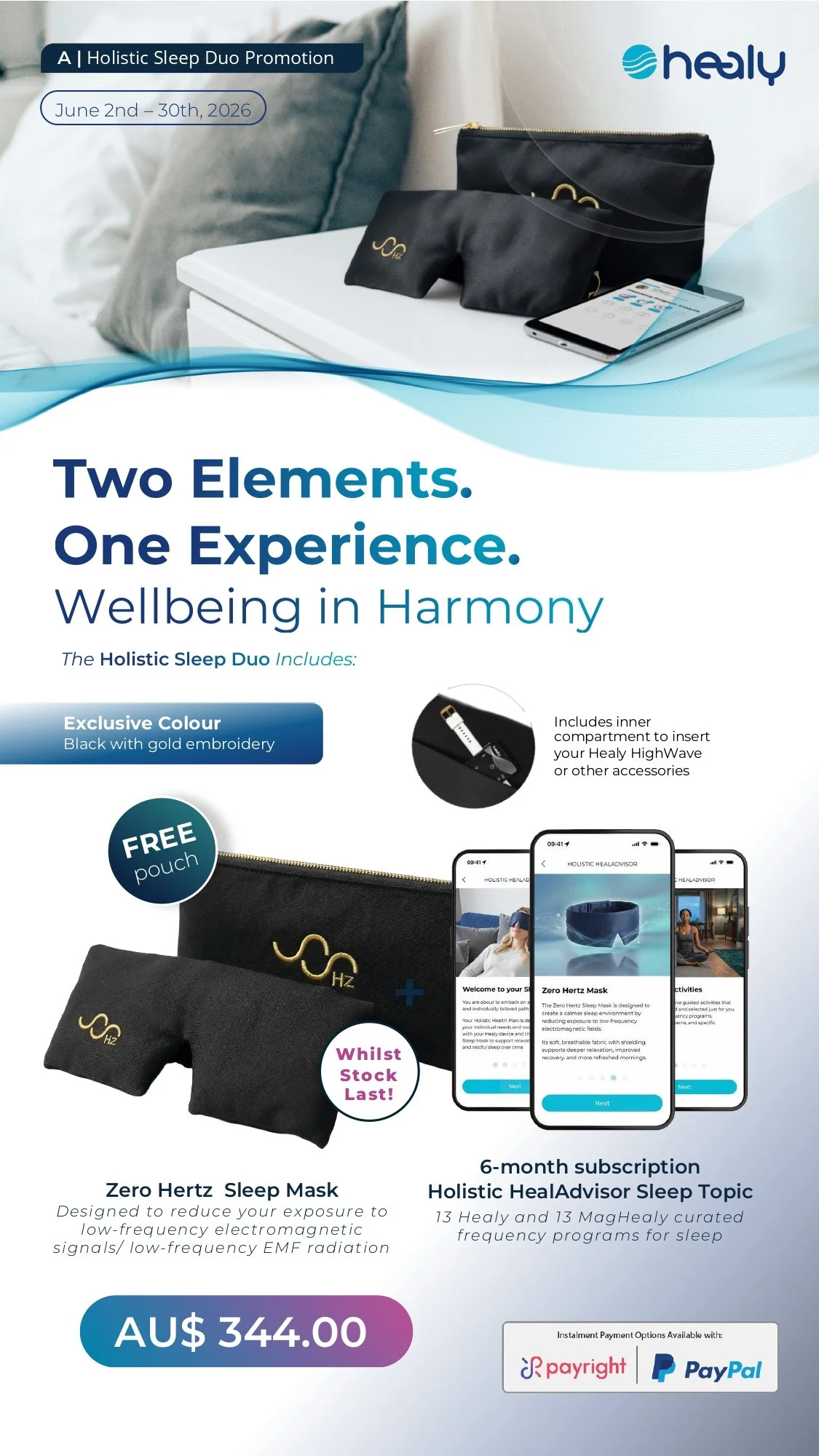 Healy Zero Hertz Sleep Mask and Frequency programs Australia