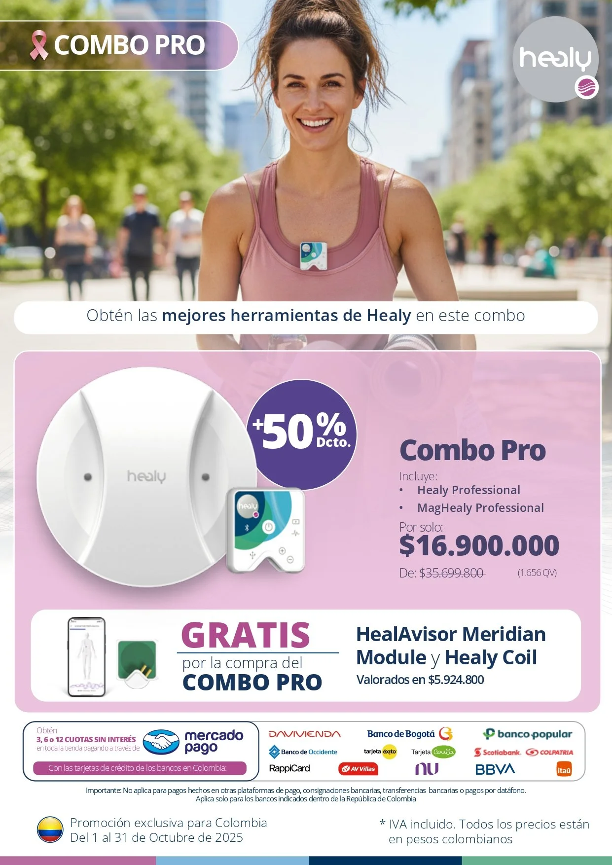 50% de descuento en Healy Professional en Colombia durante octubre.