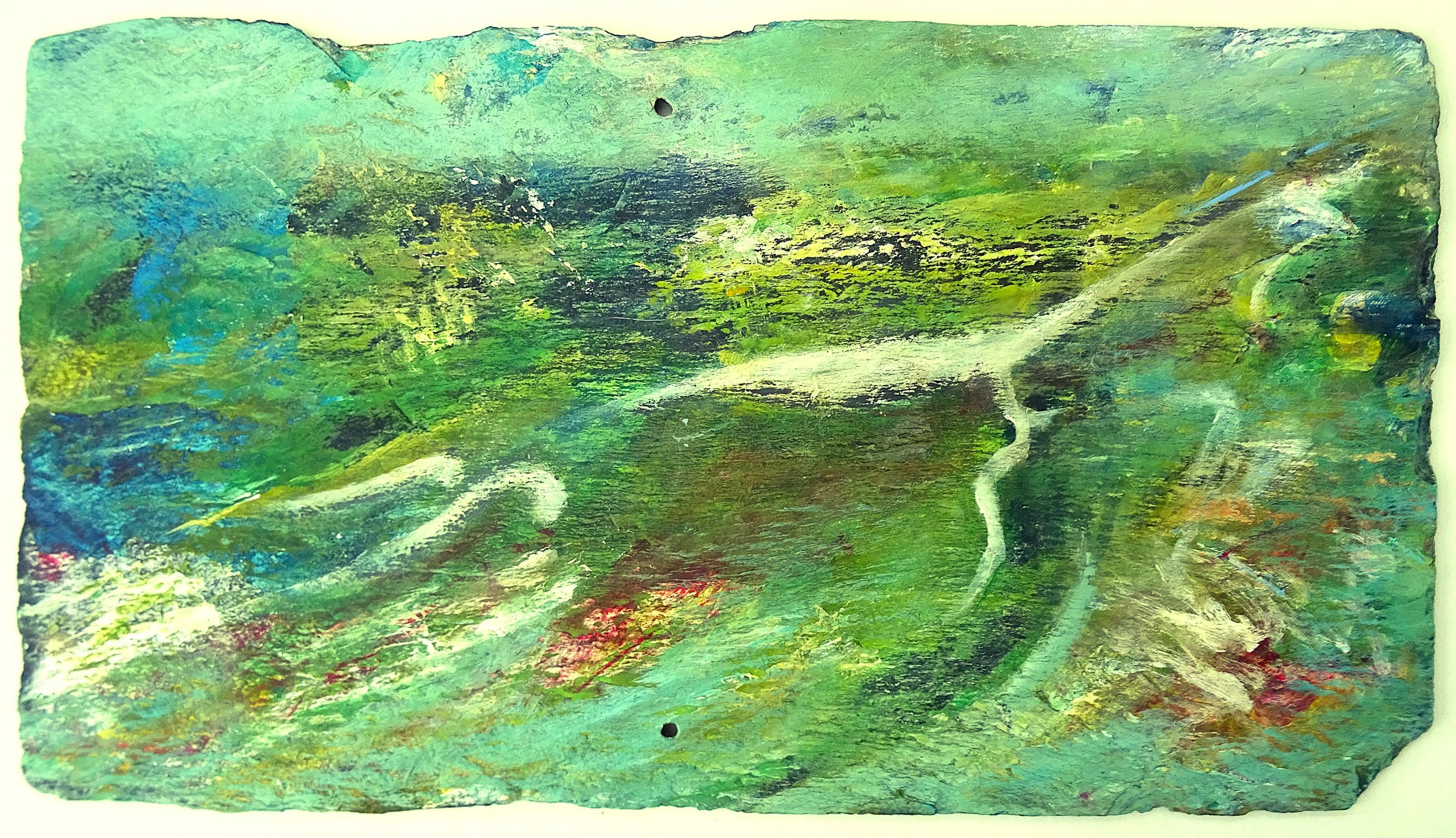 White Horse 1, Uffington. Acrylic on Slate, £375