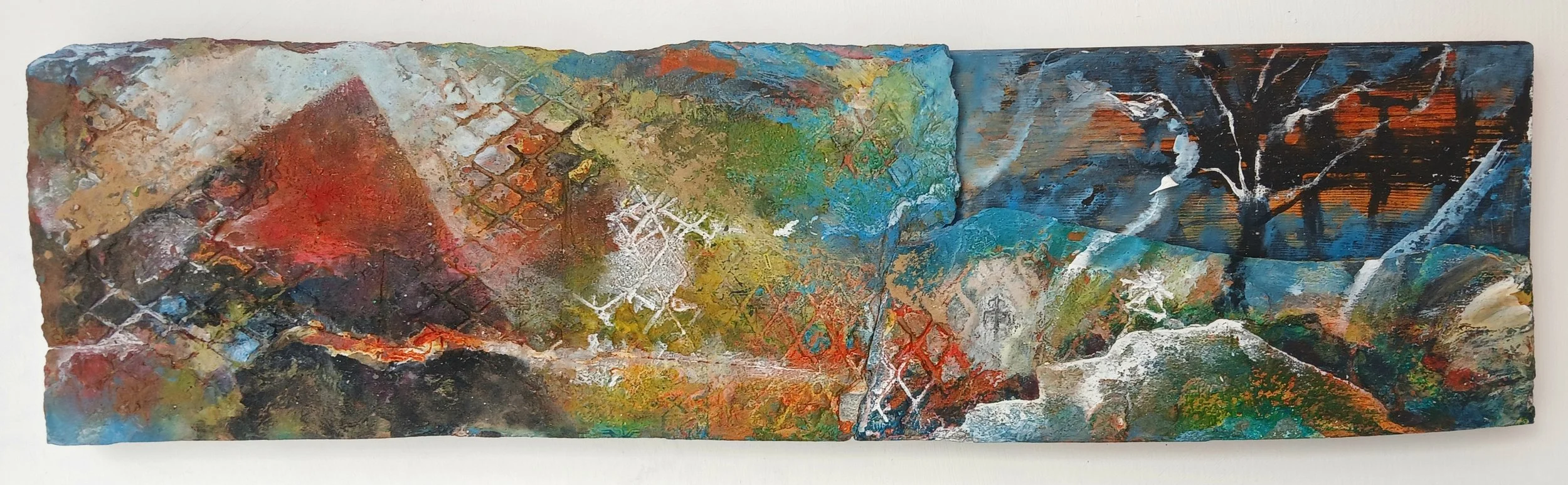 Fragments of an Unreal Landscape. Acrylic and  mixed media on board. £375