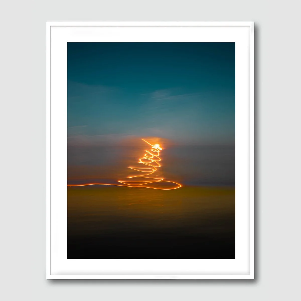 40"W x 50"H Hahnemühle Photo Rag with white border in white frame
