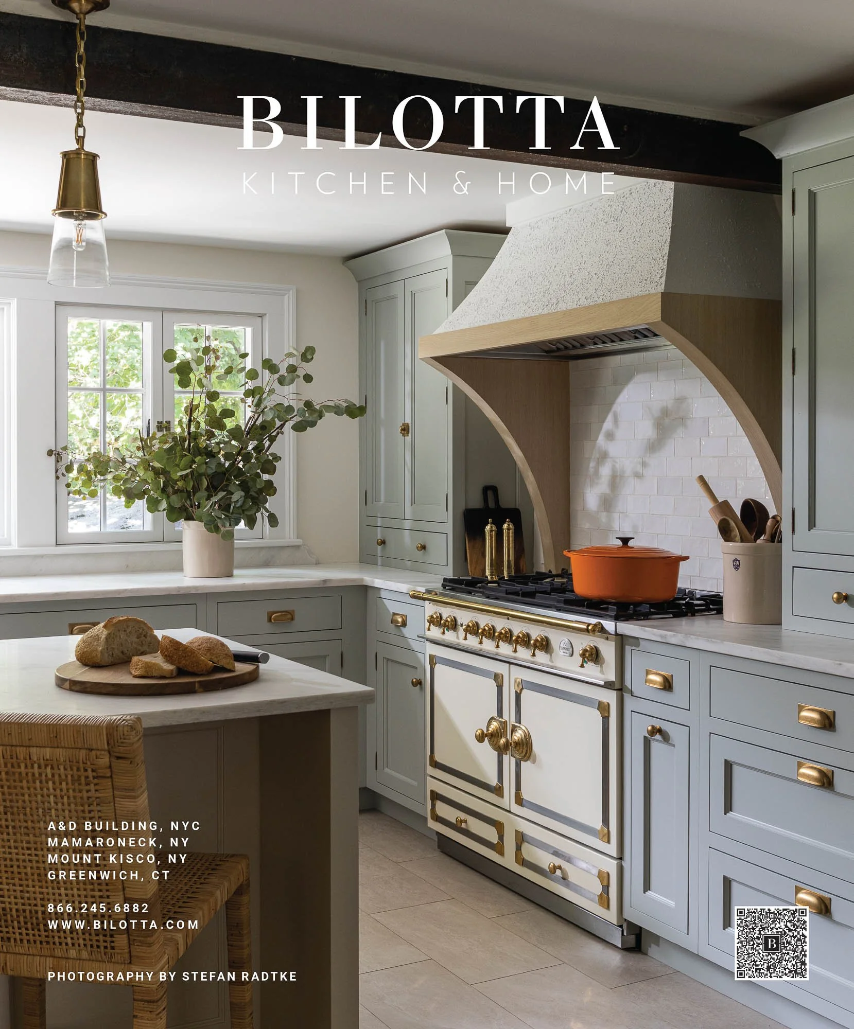 print advertising campaign spread for kitchen designer bilotta farmhouse kitchen
