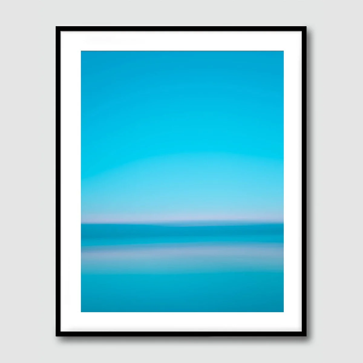 40"W  x 50"H Gicleé Print  with white border in black museum frame