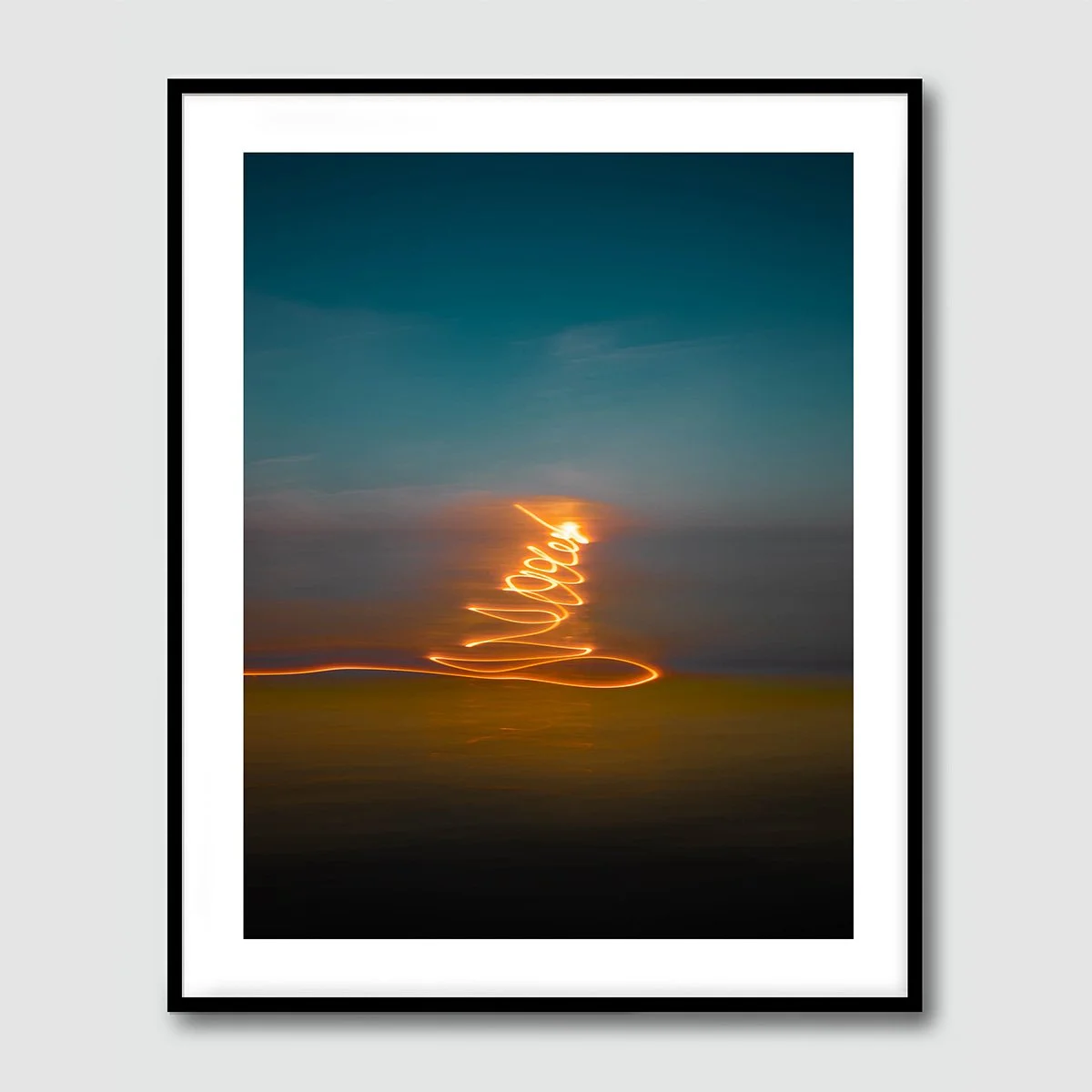 40"W x 50"H Hahnemühle Photo Rag with white border in black frame
