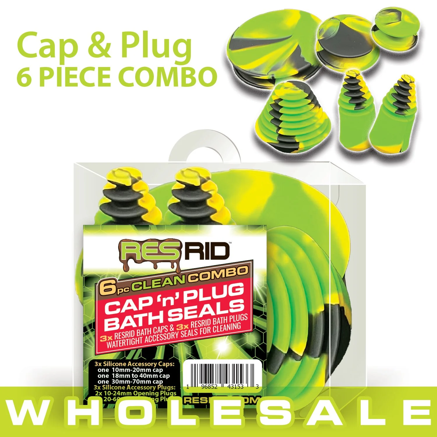 resrid-WHOLESALE-bath-cap-n-plug-COMBO-greenblackyellow.jpg