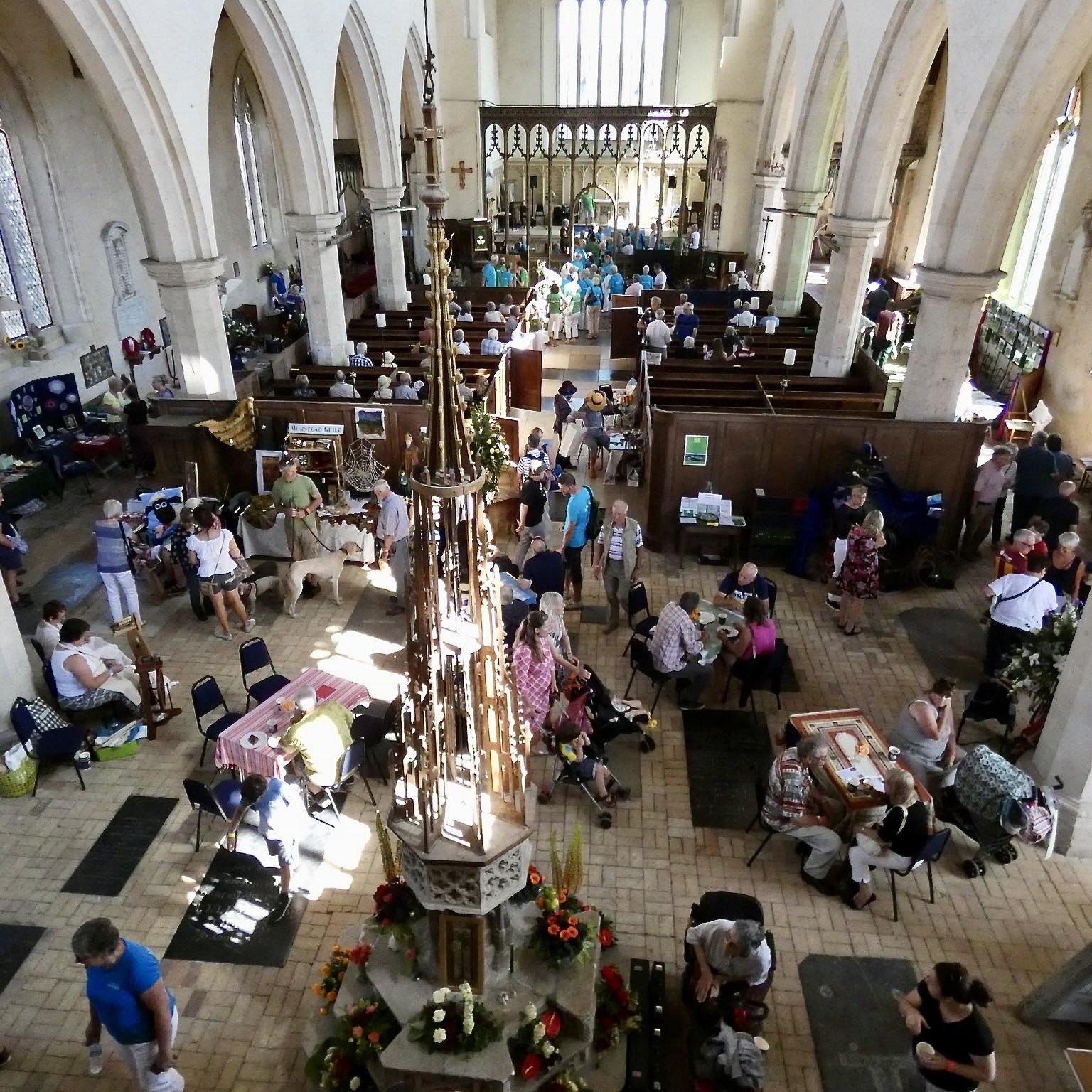 The Flower Festival and Historical Art Exhibition as seen from above