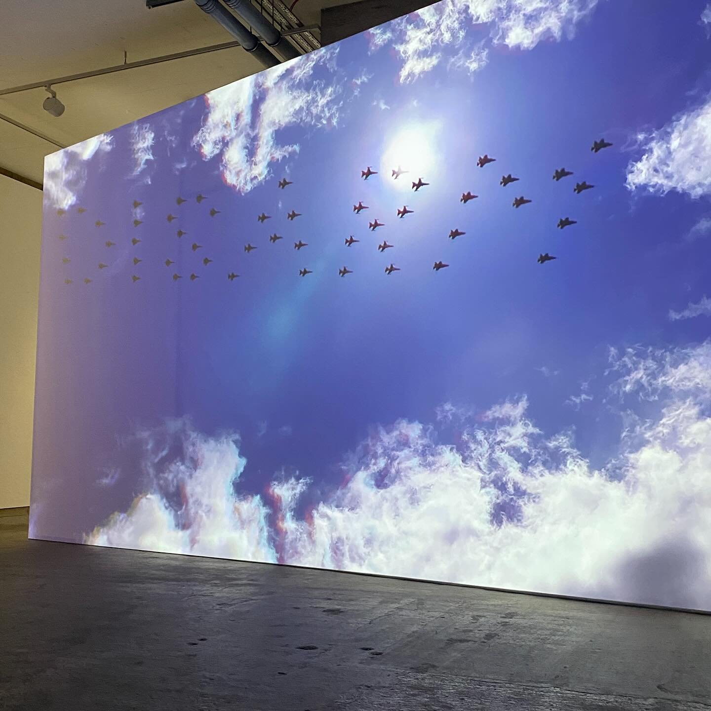 #3 Fiona Banner @frithstreetgallery - soo good . Loved this film where the words disarm are spelt through the formation of the planes. The graphite drawing, framed with aluminium from melted casings ( I think ! ) are hard to photograph but wonderful