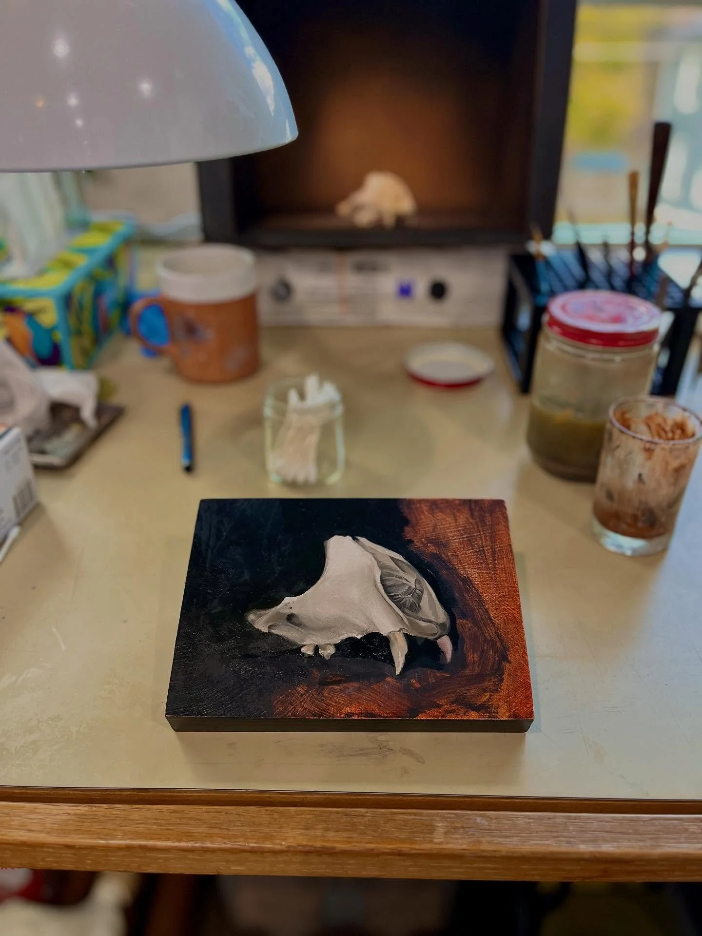 Back to it after a month &ldquo;off.&rdquo; Really struggling with the confidence to commit to painting full time. It&rsquo;s so hard to be a mom, wife, homeowner, community member, and artist&mdash;I don&rsquo;t know how anyone enters this field in 