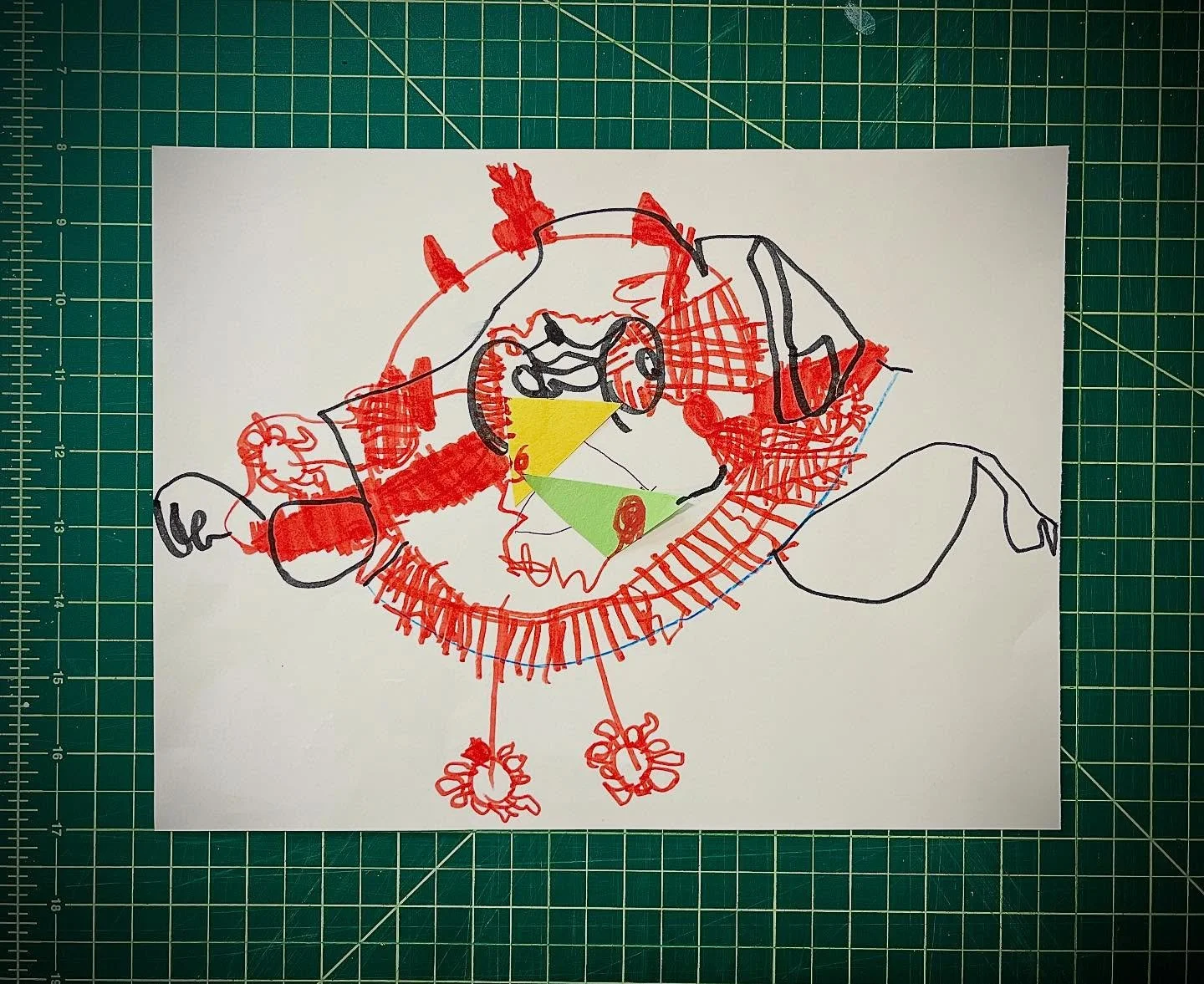 &ldquo;Chicken&rdquo; by Ryan Elizabeth Dunne (4 years 3 months), 9&rdquo; x 12&rdquo;, marker and collage on paper

#toddlerart #talentedtoddler #toddlerdrawings #markeronpaper #giftedartist #allinthefamily