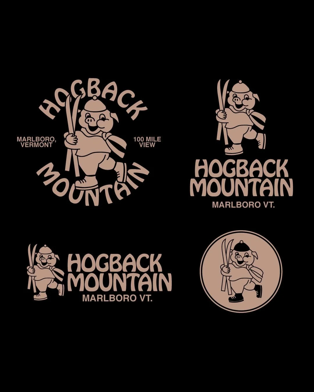 Been getting a lot of inspiration from @vintageneskiing lately. I grew up 10 minutes away from Hogback Mountain and drove over it every time I was on my way to go skiing as a kid. When I saw their old logo I couldn&rsquo;t help but recreate a brandin