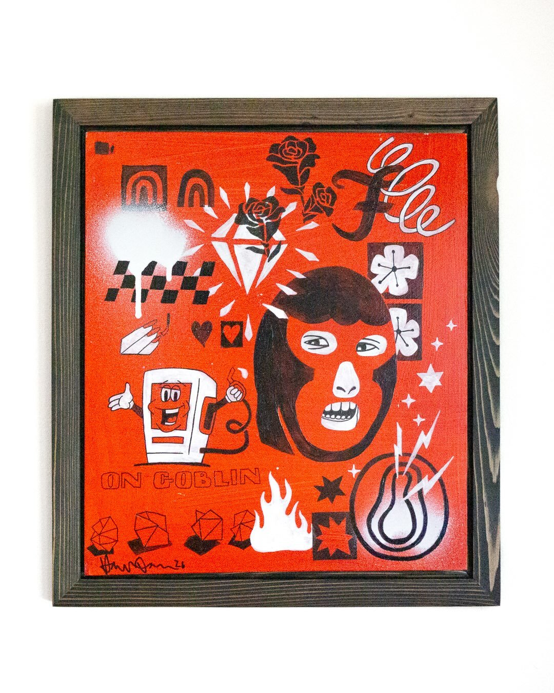 &ldquo;Gasolina&rdquo; 11&rdquo;x14&rdquo; mixed media painting on panel. On display as part of my show at @mrcreemee on Pine St in Burlington. DM if you&rsquo;d like to purchase :))