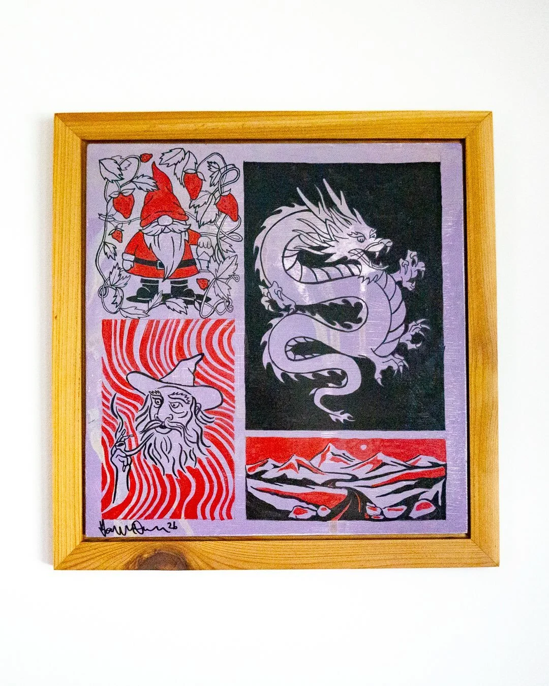 One of my favorite pieces that came together recently. 12&rdquo; x 12&rdquo; mixed media painting on panel. Part of my show at @mrcreemee 🧙&zwj;♂️🐉