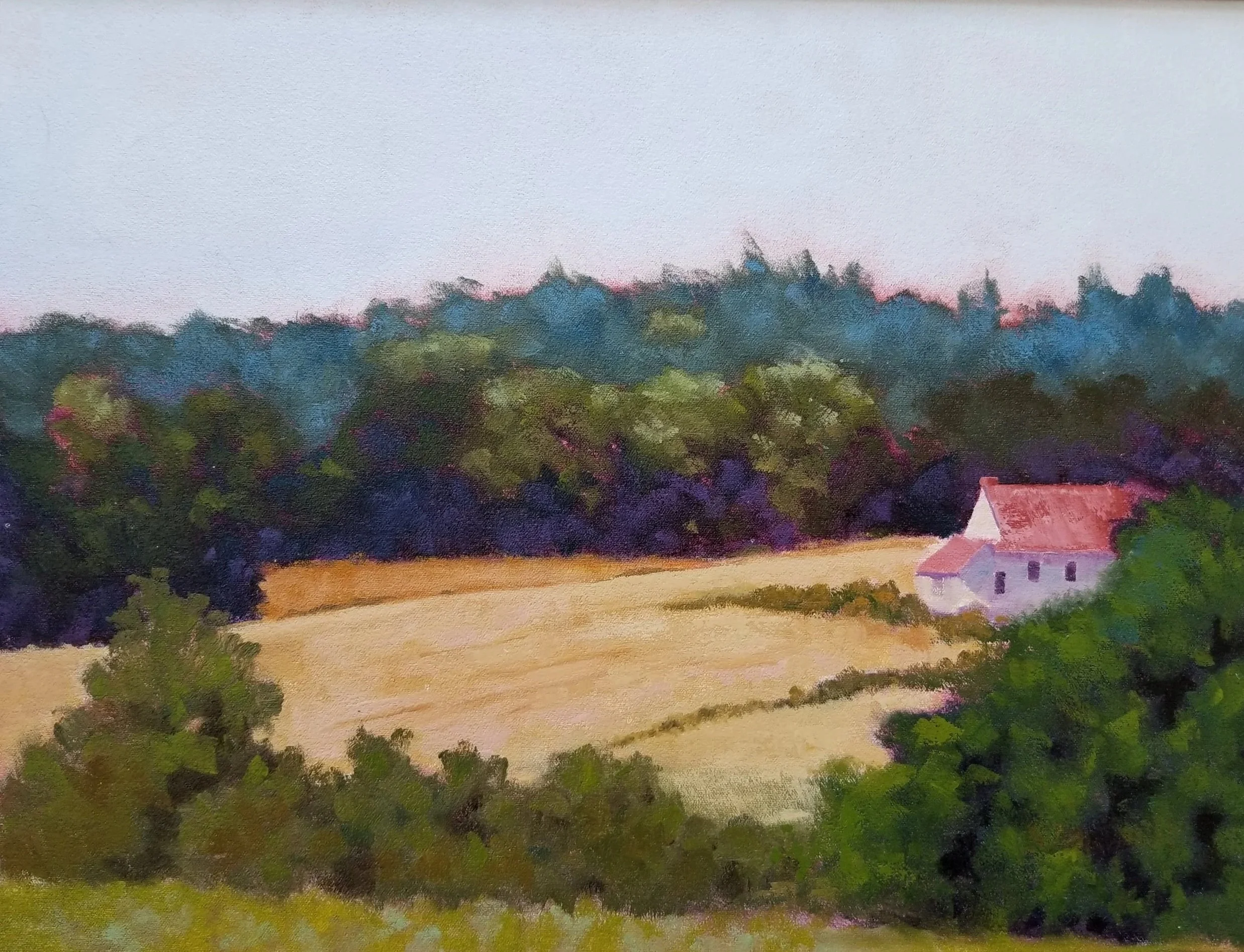 Le Champ de Blé,  Parigné-l'Évêque, France
12 x 16 inches  - Custom  Framed Oil  on Panel 
