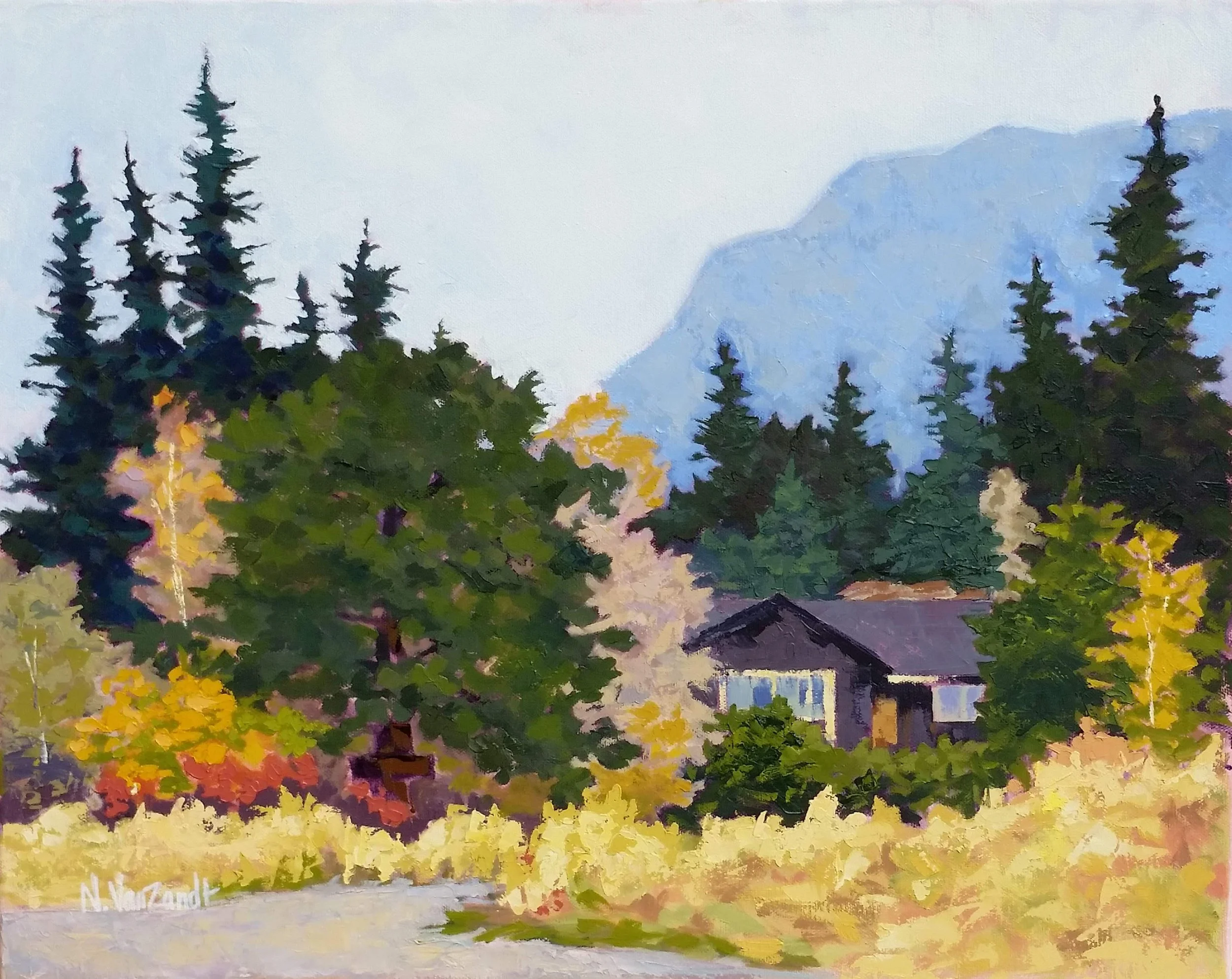  Lilac House on Witter Gulch
16x20 inches - Custom Framed Oil Painting on Canvas