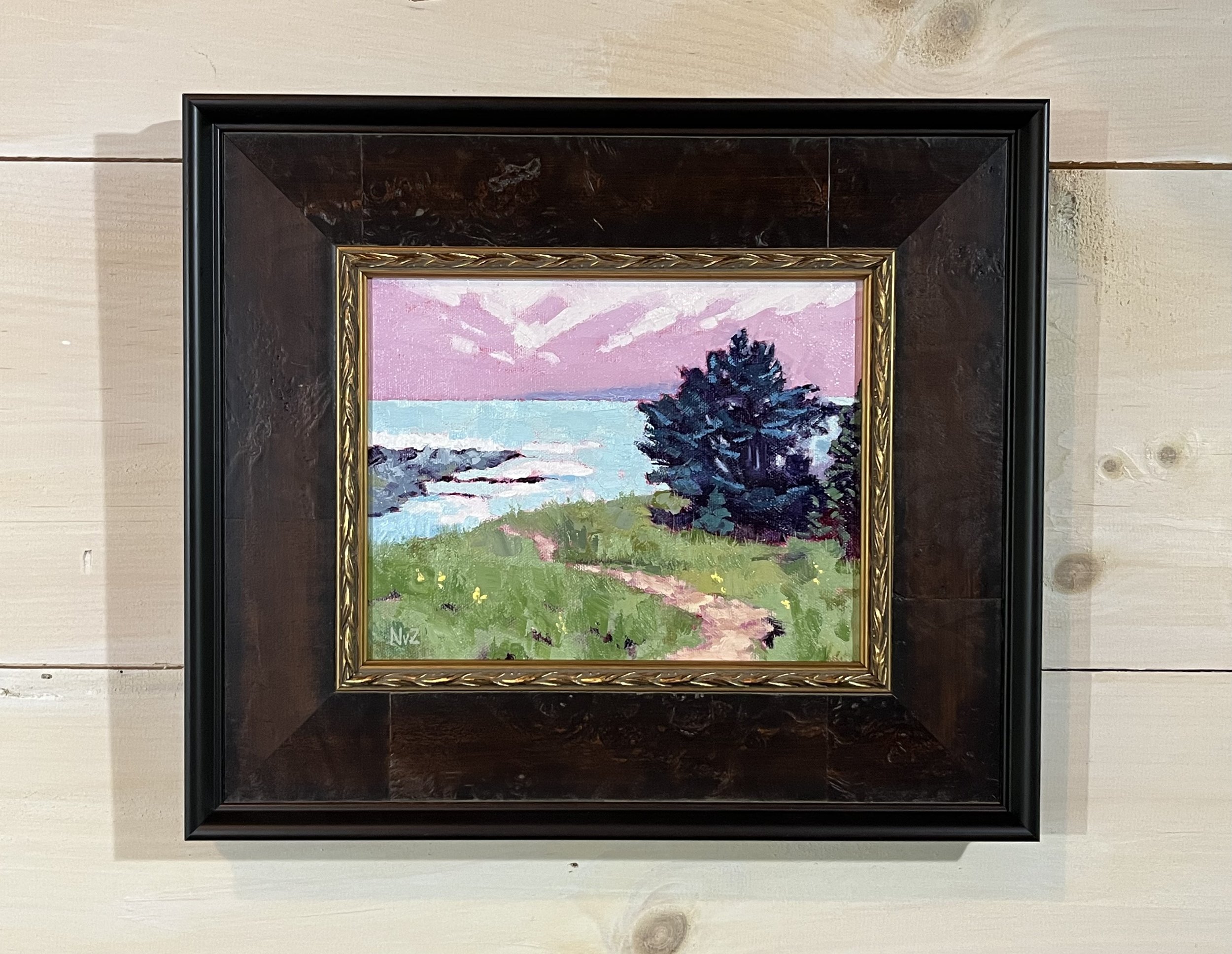 Monhegan Pink Sky - 7 x 9 in