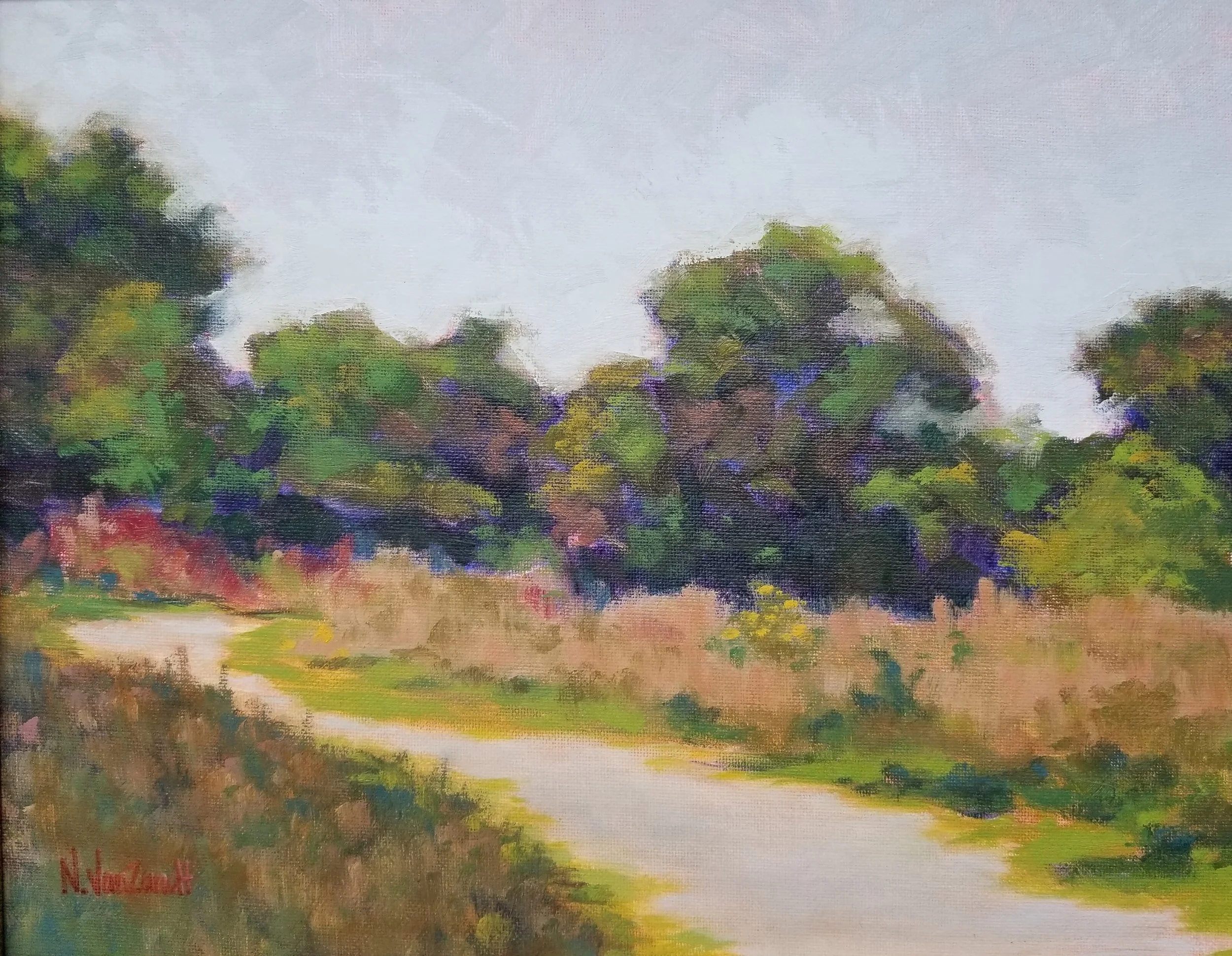Running Trail at Bear Creek Park, Littleton, CO
 11x14 inches - Custom Framed Oil Painting on Panel