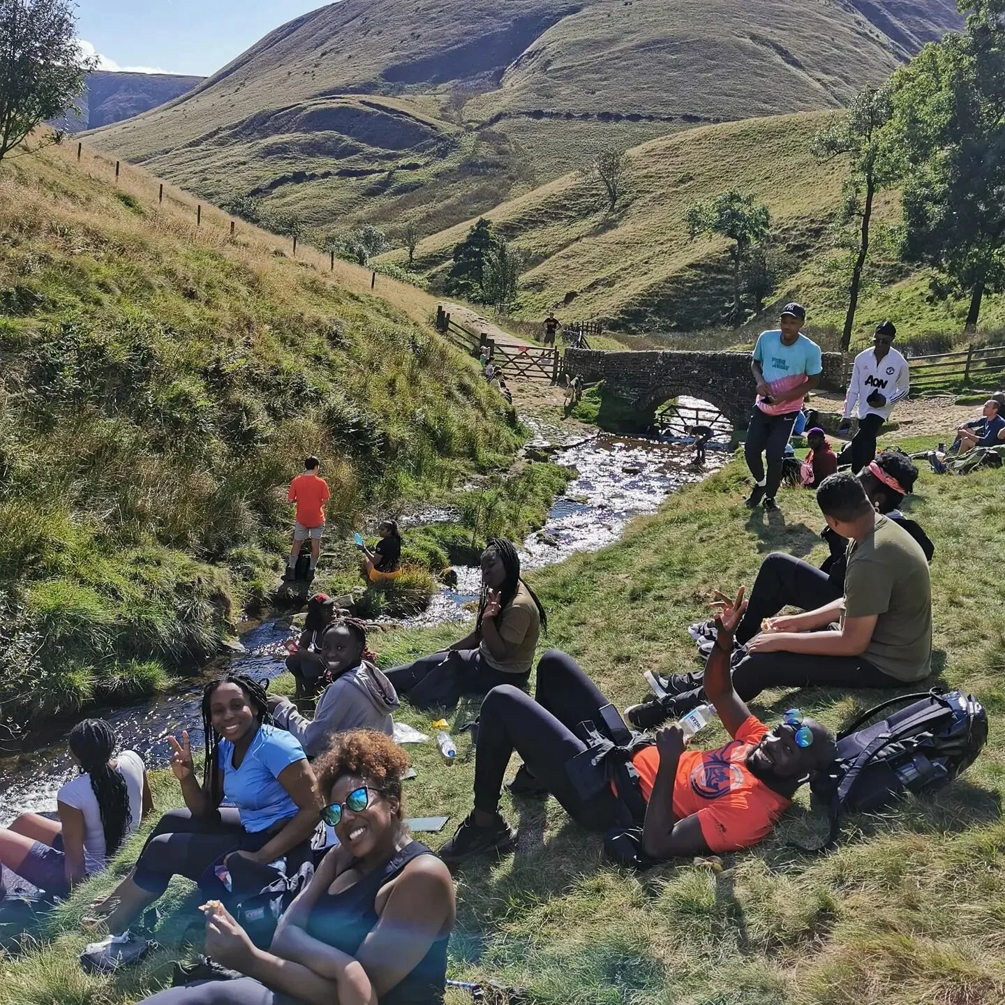 Black youths hike 🖤

We recently partnered with @tapeventsmcr to lead our 1st youth hike as part a project to connect young people with nature. We took the group up Jacobs Ladder in the Peak District and they loved it 🤗

T.A.P which stands for The 