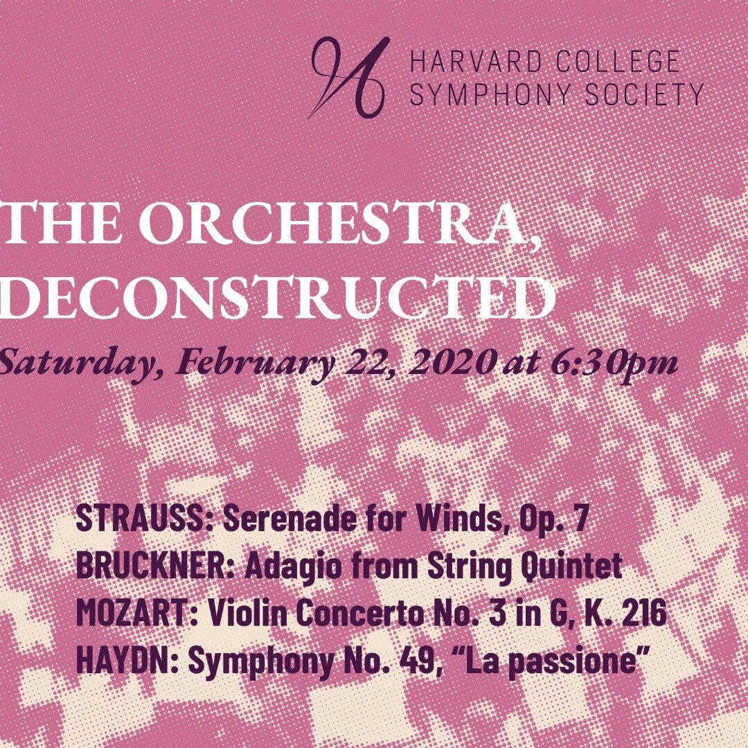 Join us this Saturday, 2/22, at Symphony Hall to hear the BSO perform works by Strauss, Bruckner, Mozart, and Haydn! RSVP here to claim your ticket: https://theorchestradeconstructed.splashthat.com