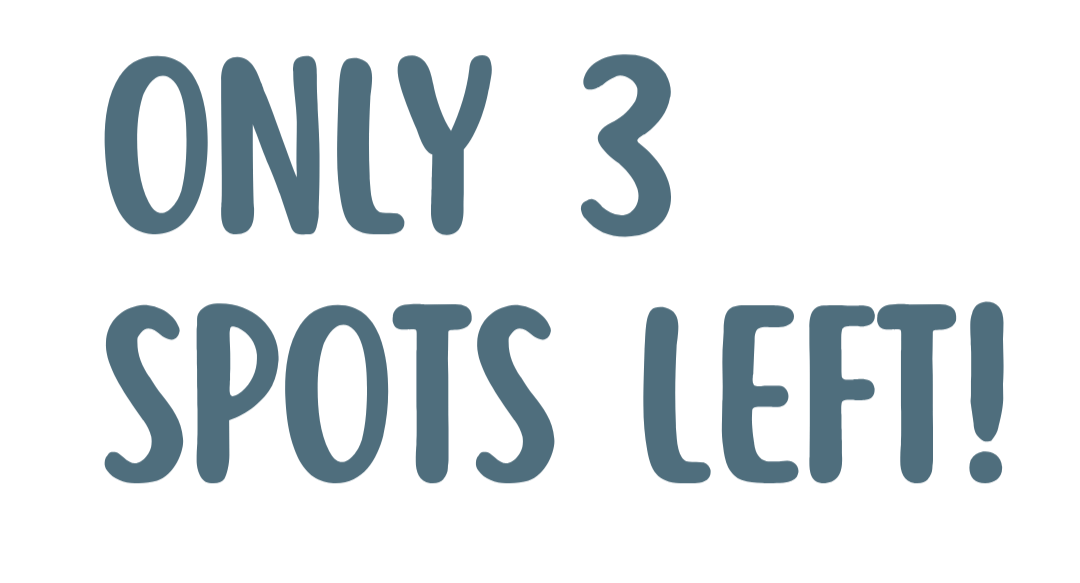 Text-based graphic with the message 'ONLY 3 SPOTS LEFT!' in blue font on a black background.