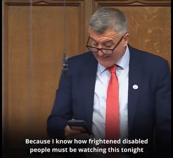 Speaking out against Universal Credit & PIP Bill at 2nd Reading
