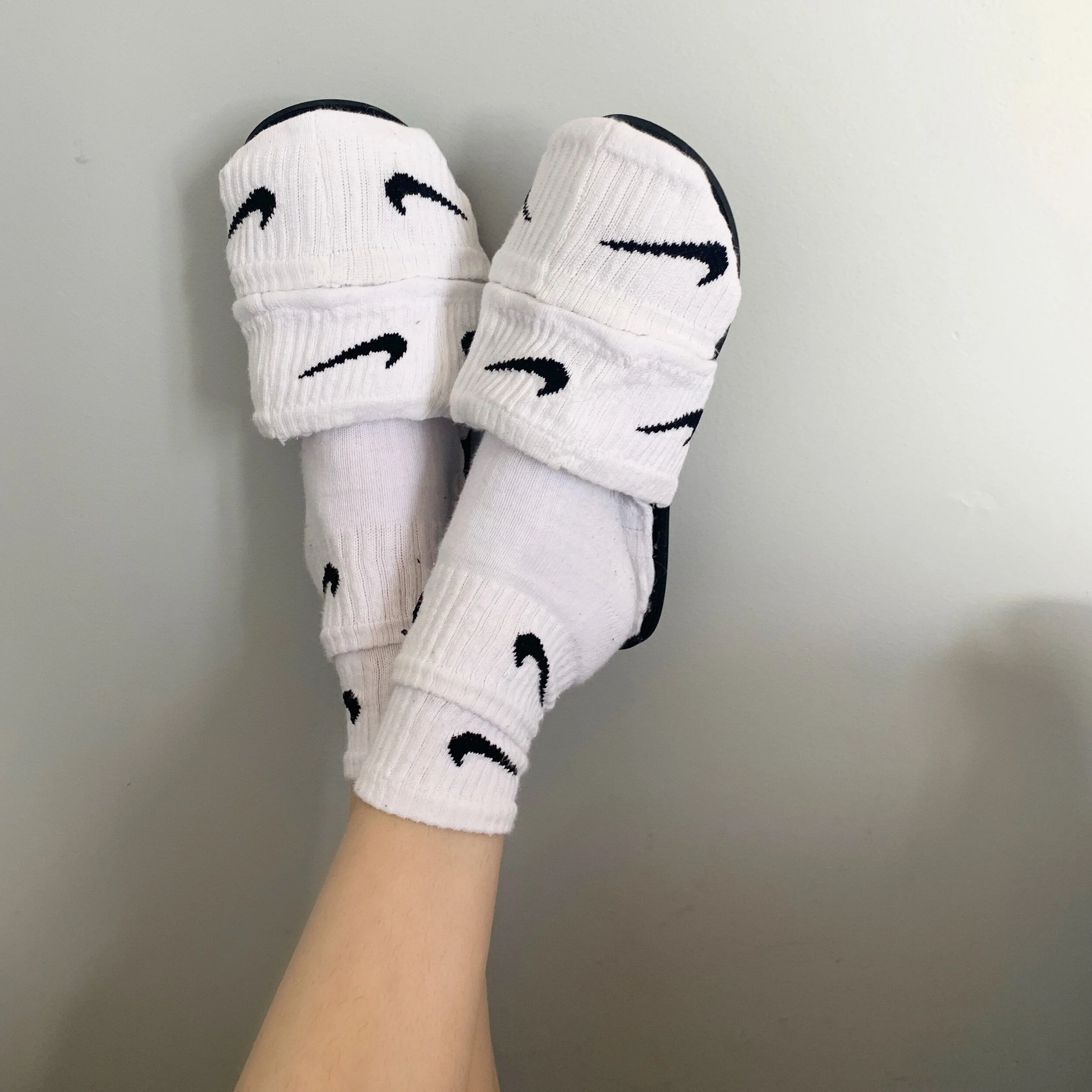 Nike slippers with socks sale