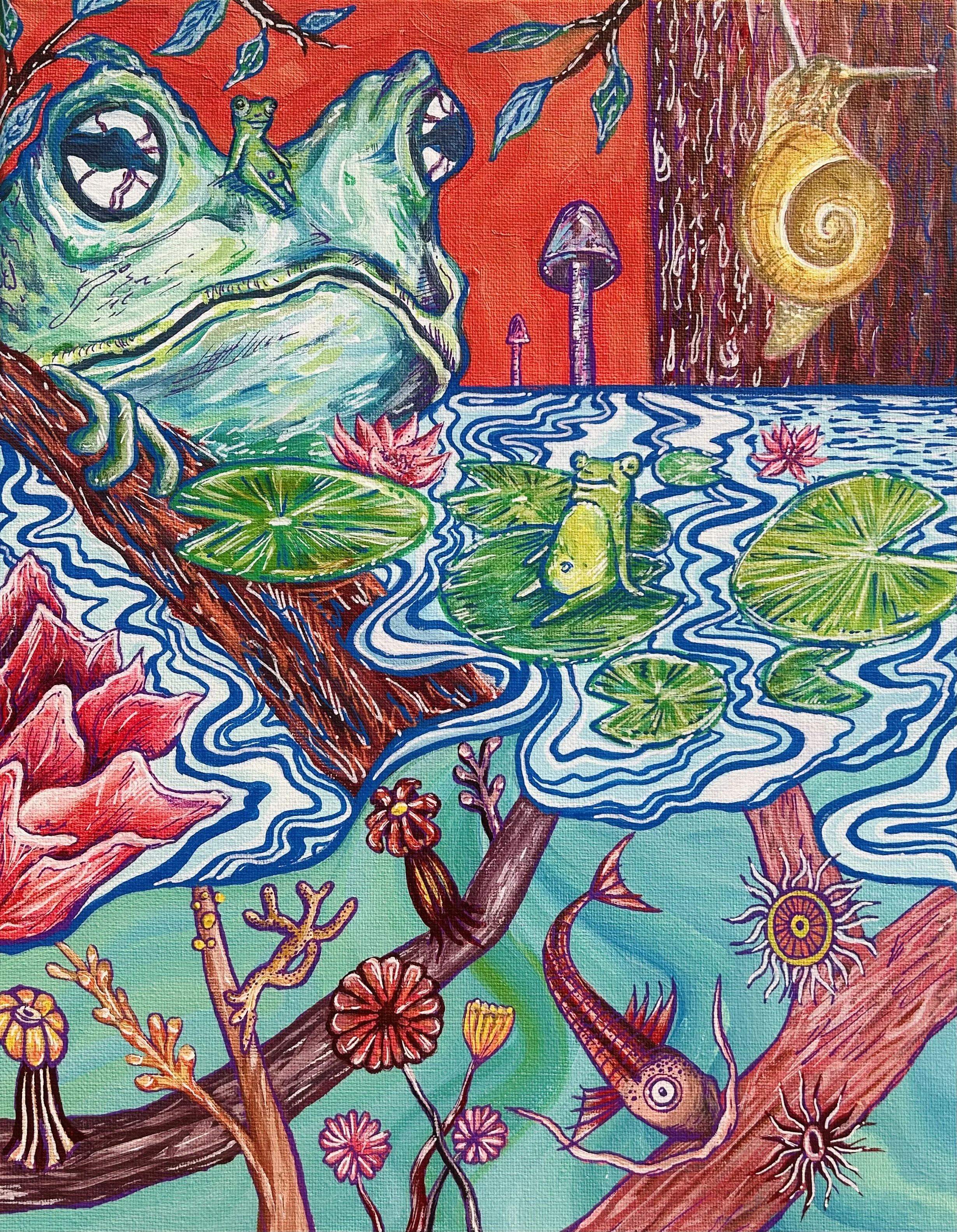 Frogs in the Swamp Painting — Kayla Simonitis