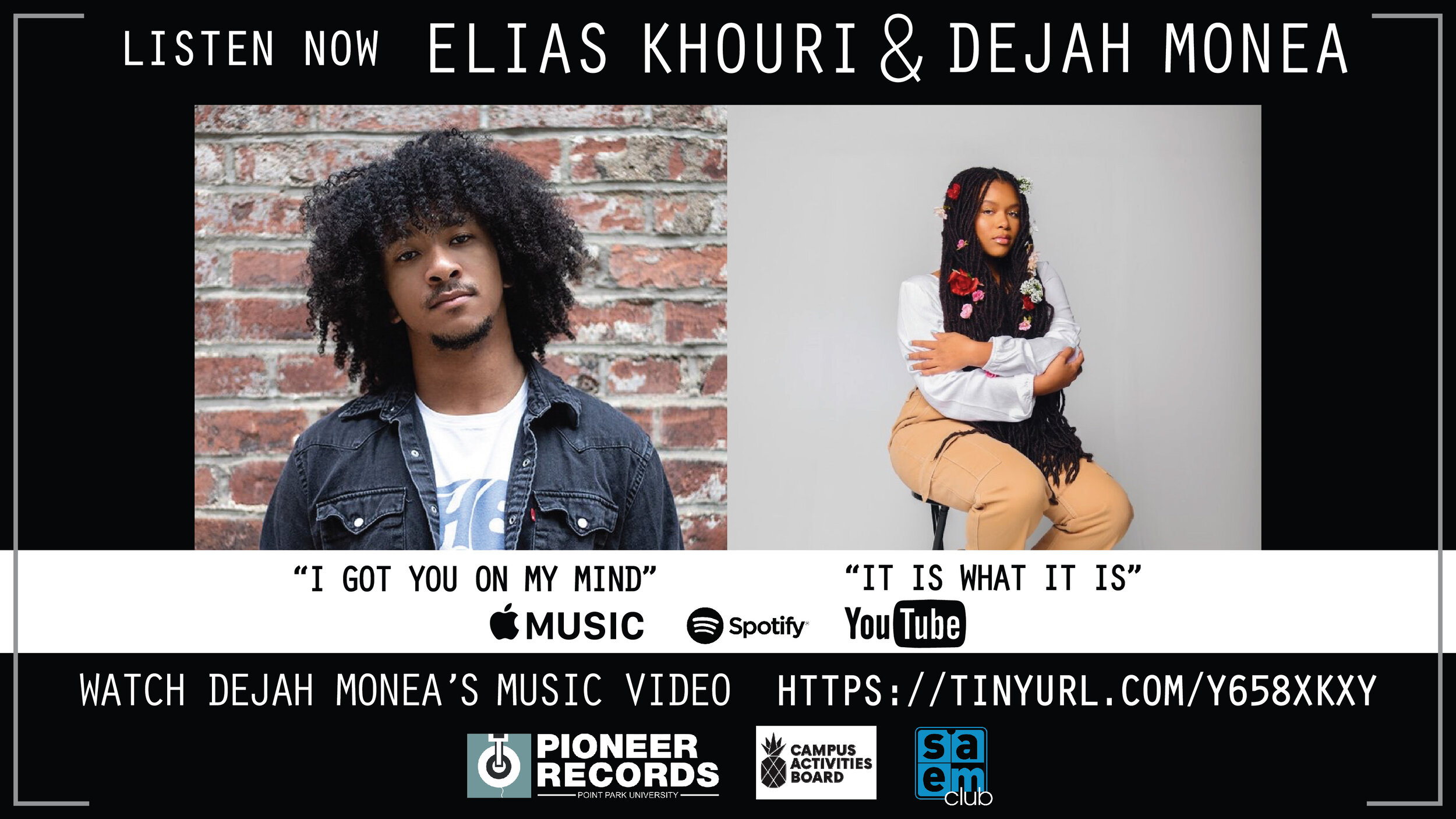 Elias Khouri & Dejah Monea "Listen Now!" Music Marketing, CES Digital Signage. Photos provided by the artists.