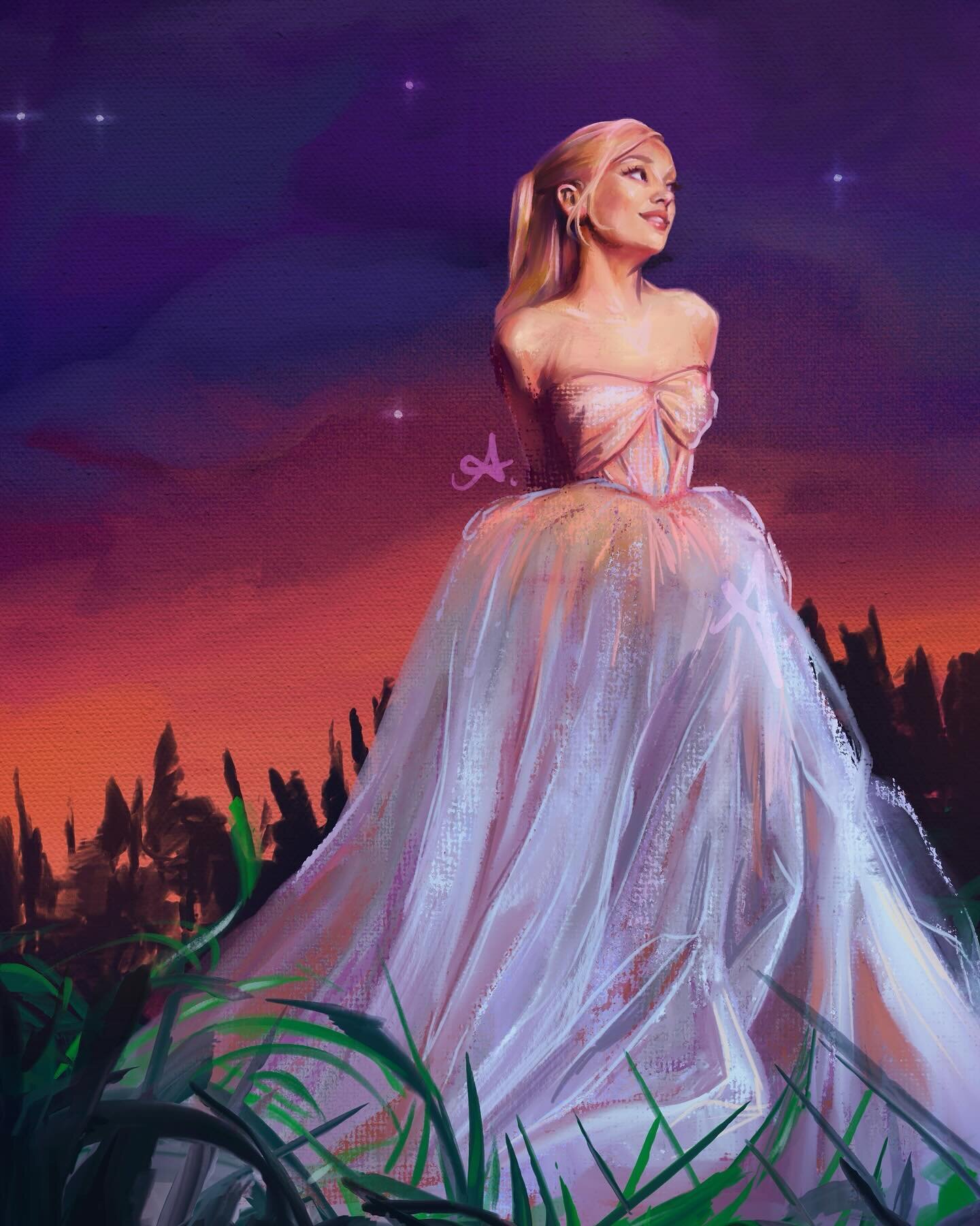 🫧 swipe for process, full piece/details and a peek at the ref

painted in @procreate with brushes by @maxulichney 

took a lil break from client work (i&rsquo;ve been busy y&rsquo;all!!) to paint a study of miss @arianagrande from her performance of