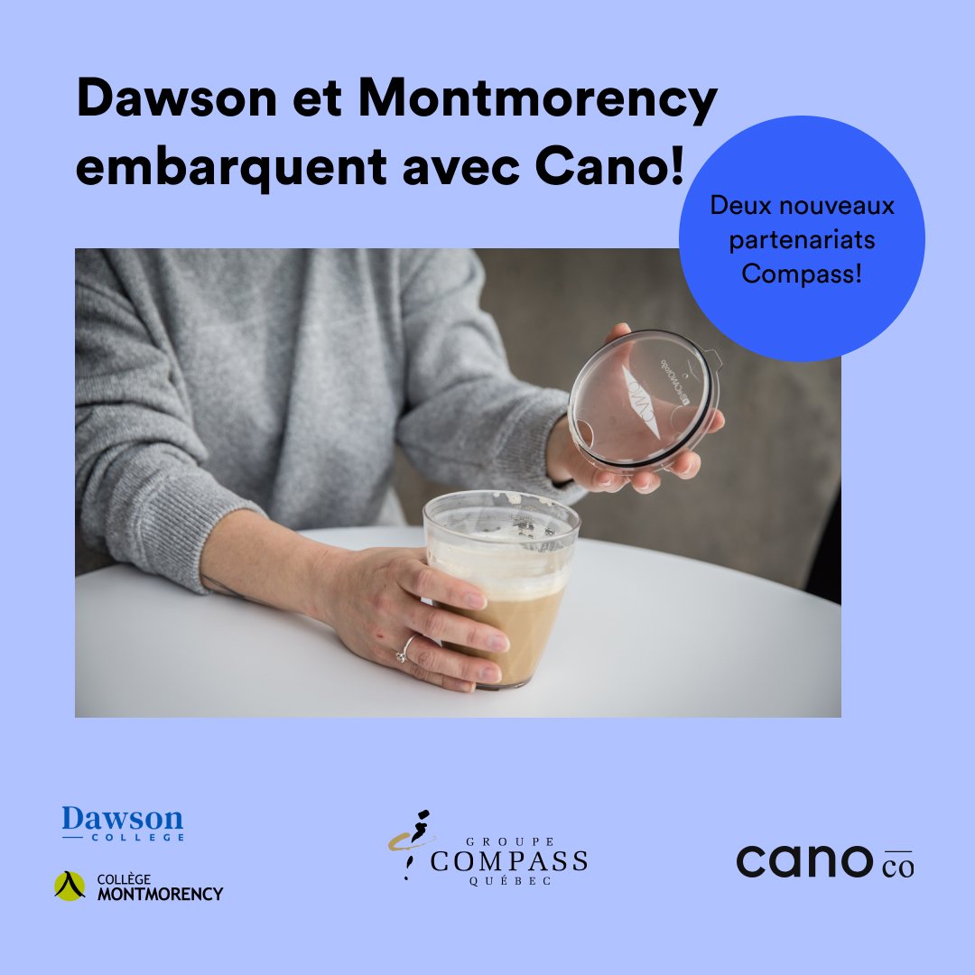 Bienvenue &agrave; bord du Cano, @dawsoncollege et @collegemontmorency! ✌️🛶

Nous sommes tr&egrave;s heureux d&rsquo;ajouter @dawsoneats et @atablemontmorency comme partenaires afin de les soutenir dans leur mission de r&eacute;duire les emballages 