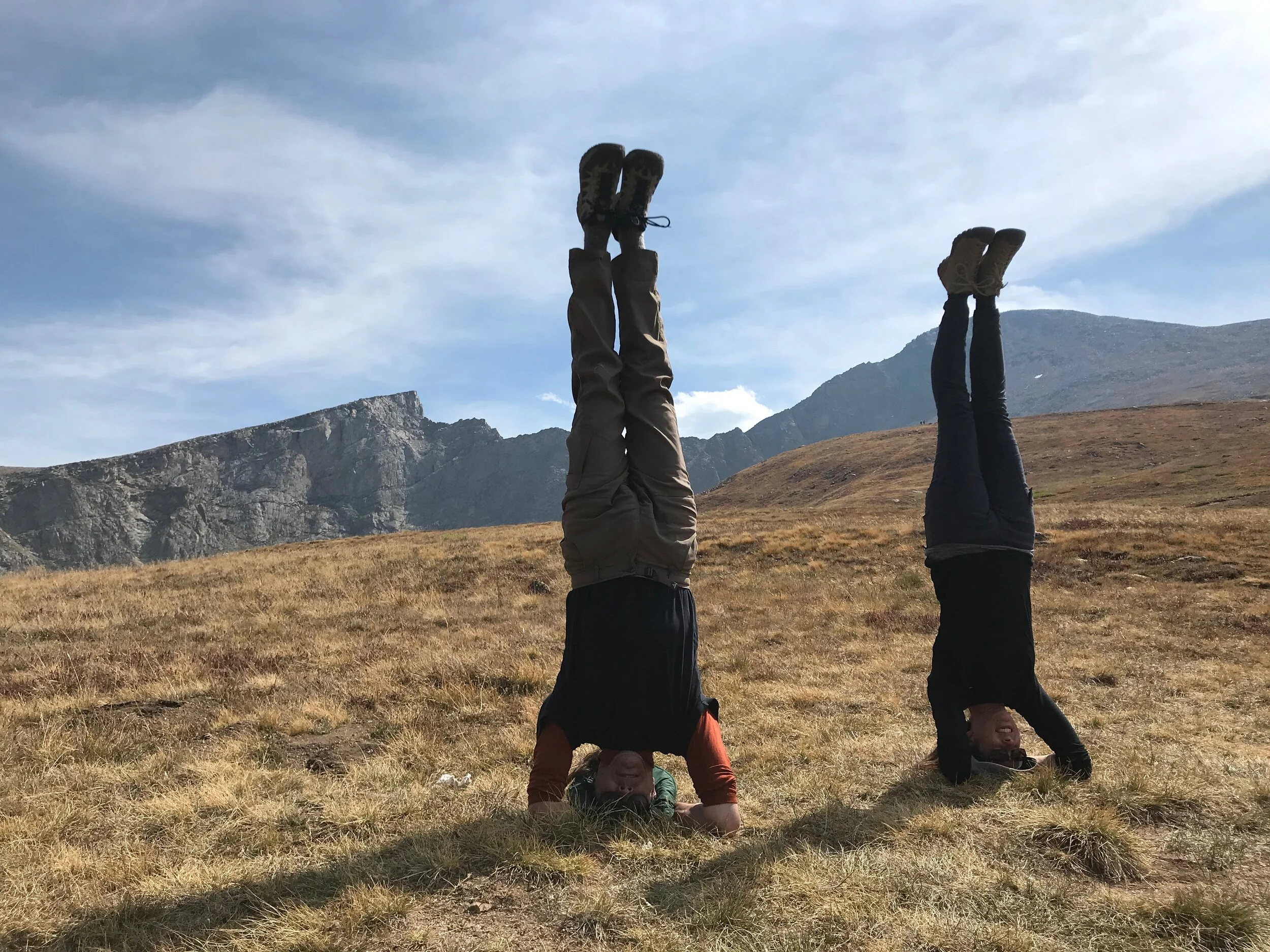 Kelly and Steven in sirsasana on mt Bierstadt.jpeg