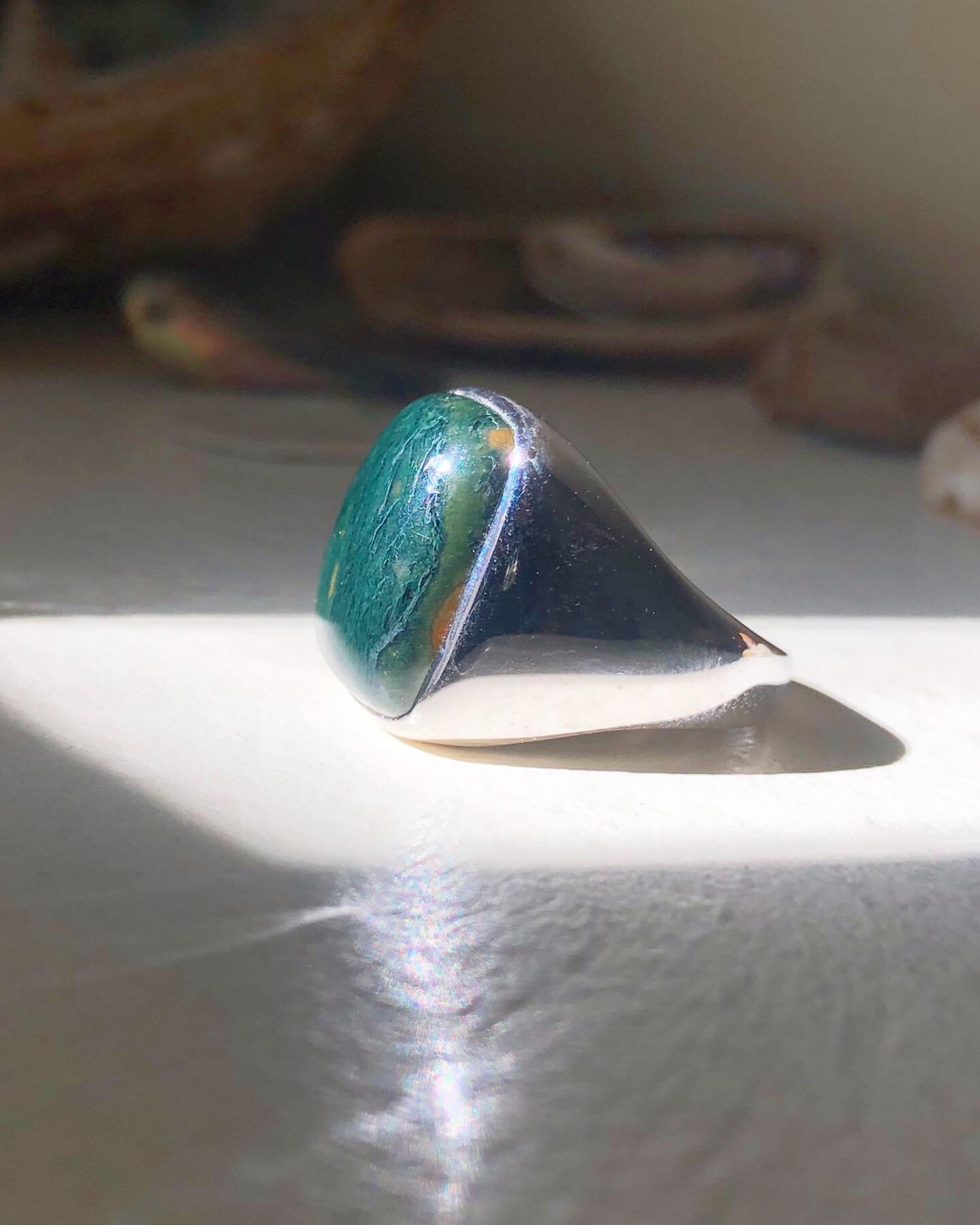 Carved &amp; set this custom Bloodstone Signet Ring several years back. Just like all the magical pieces I&rsquo;ve made, this was a special one! I sourced the bloodstone and got it custom cut to fit the desired shape. It was my first time wax carvin