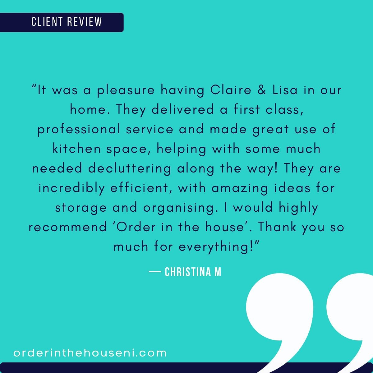 Ever wondered what it&rsquo;s like to have Order in the House come work in your home? 👆🏻

#orderinthehouse #organisewithstyle #clientreview #customersatisfaction #nihomes #nihomesandinteriors