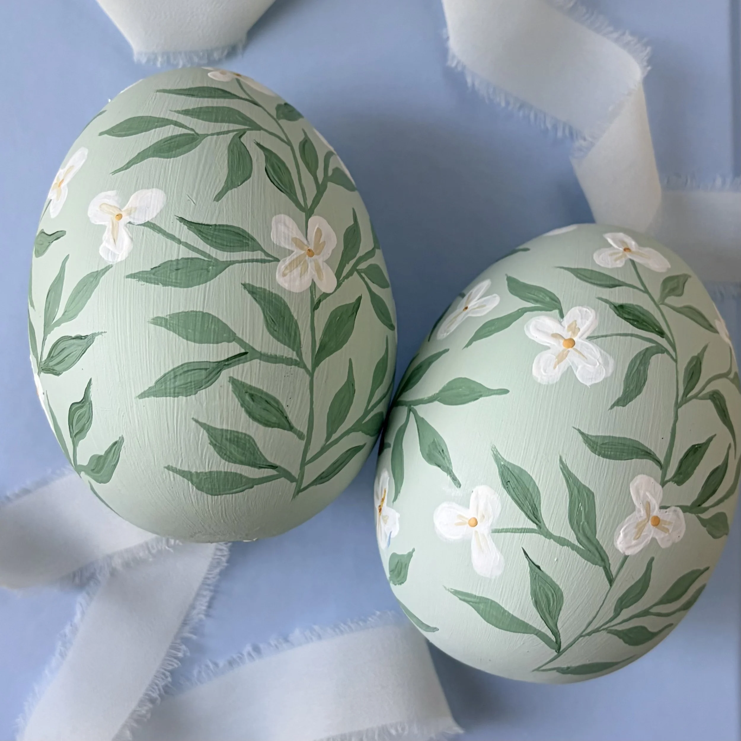 white on green easter egg