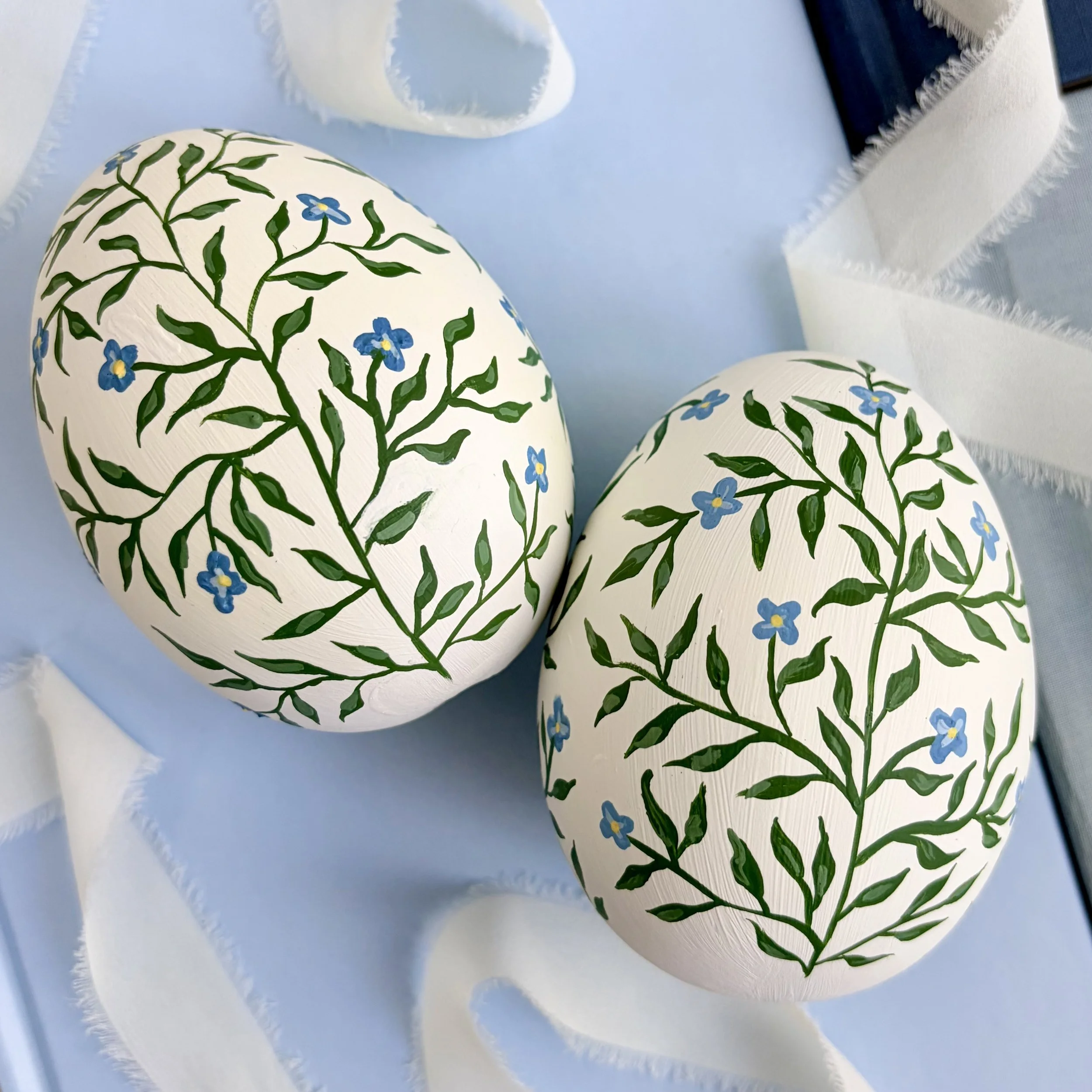 blue on white easter egg