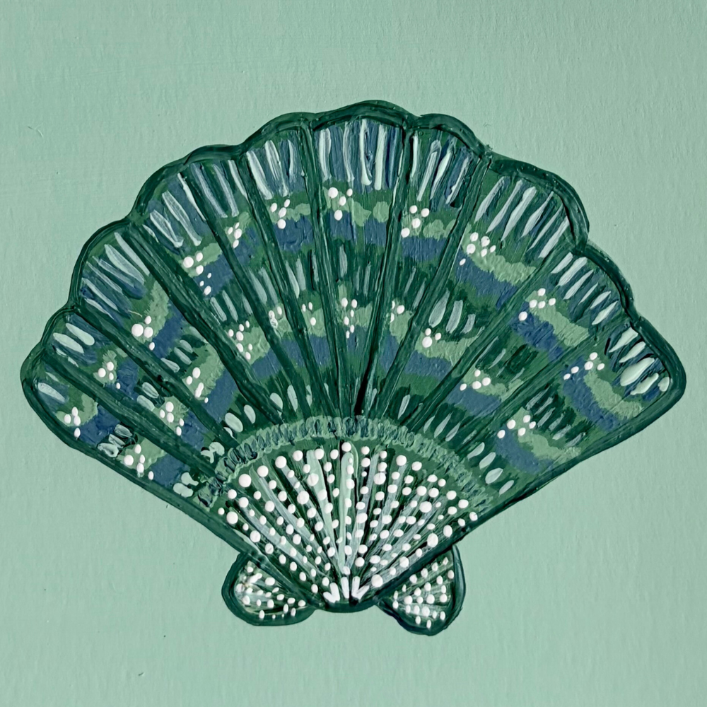 scallop shell acrylic block