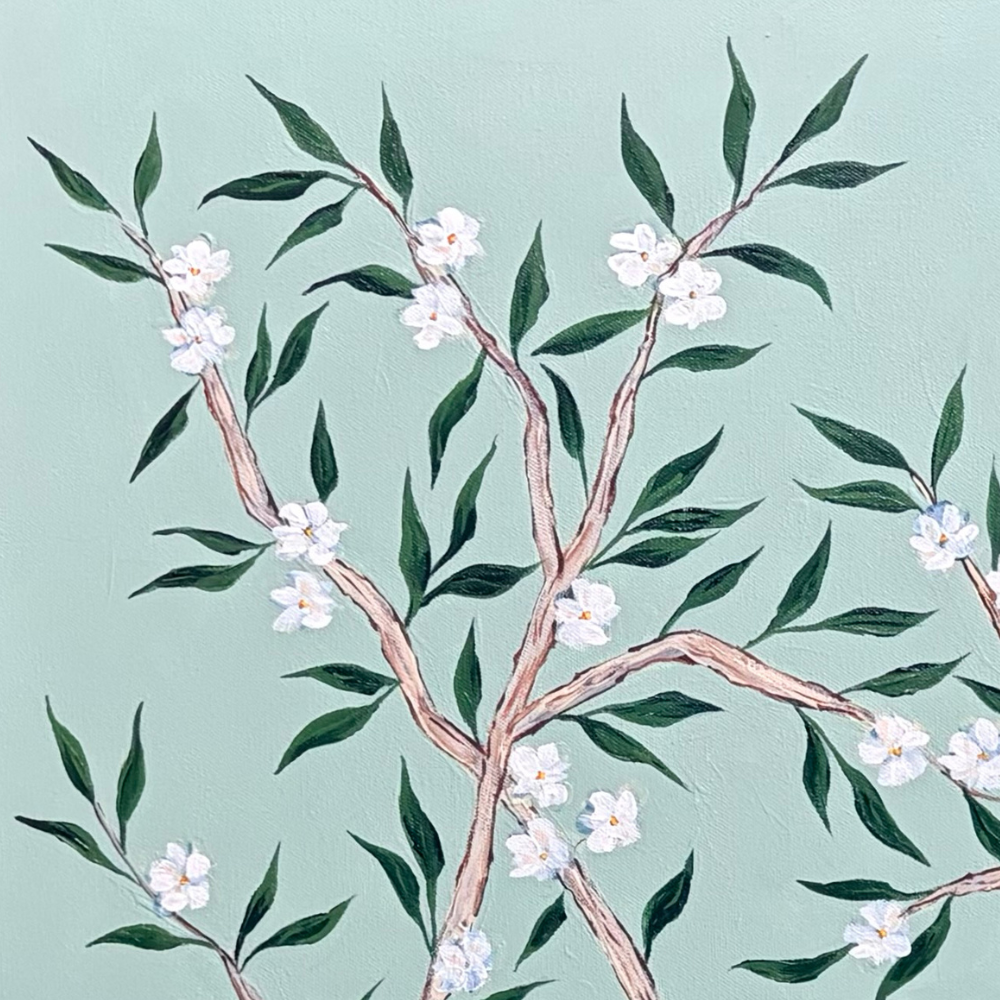 chinoiserie garden diptych